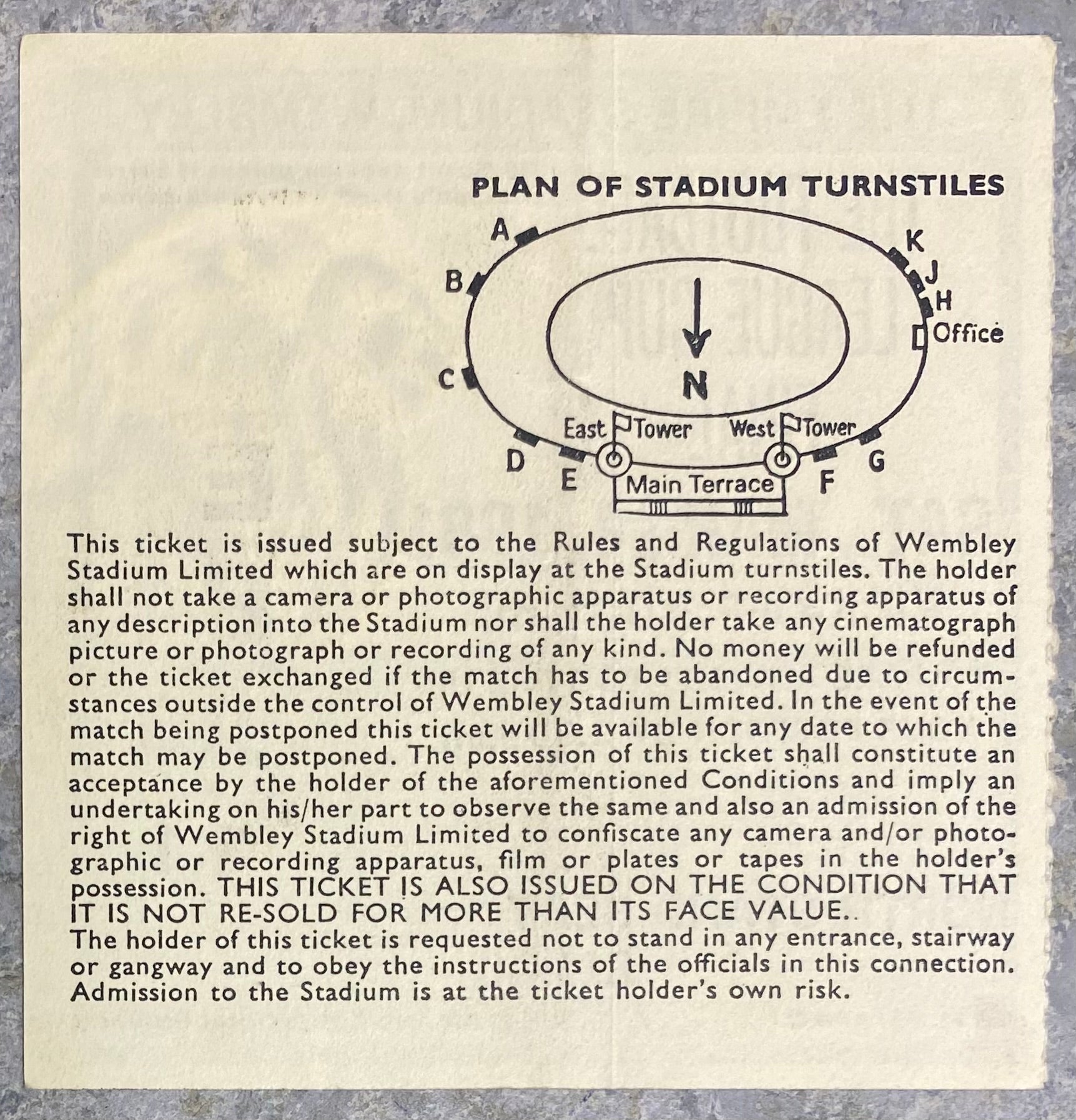 1981 ORIGINAL LEAGUE CUP FINAL TICKET LIVERPOOL V WEST HAM UNITED