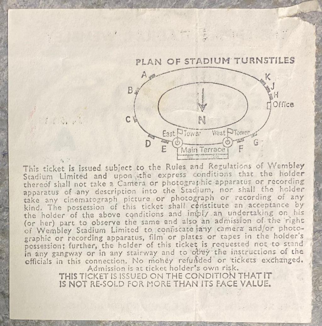 1974 ORIGINAL LEAGUE CUP FINAL TICKET MANCHESTER CITY V WOLVERHAMPTON WANDERERS
