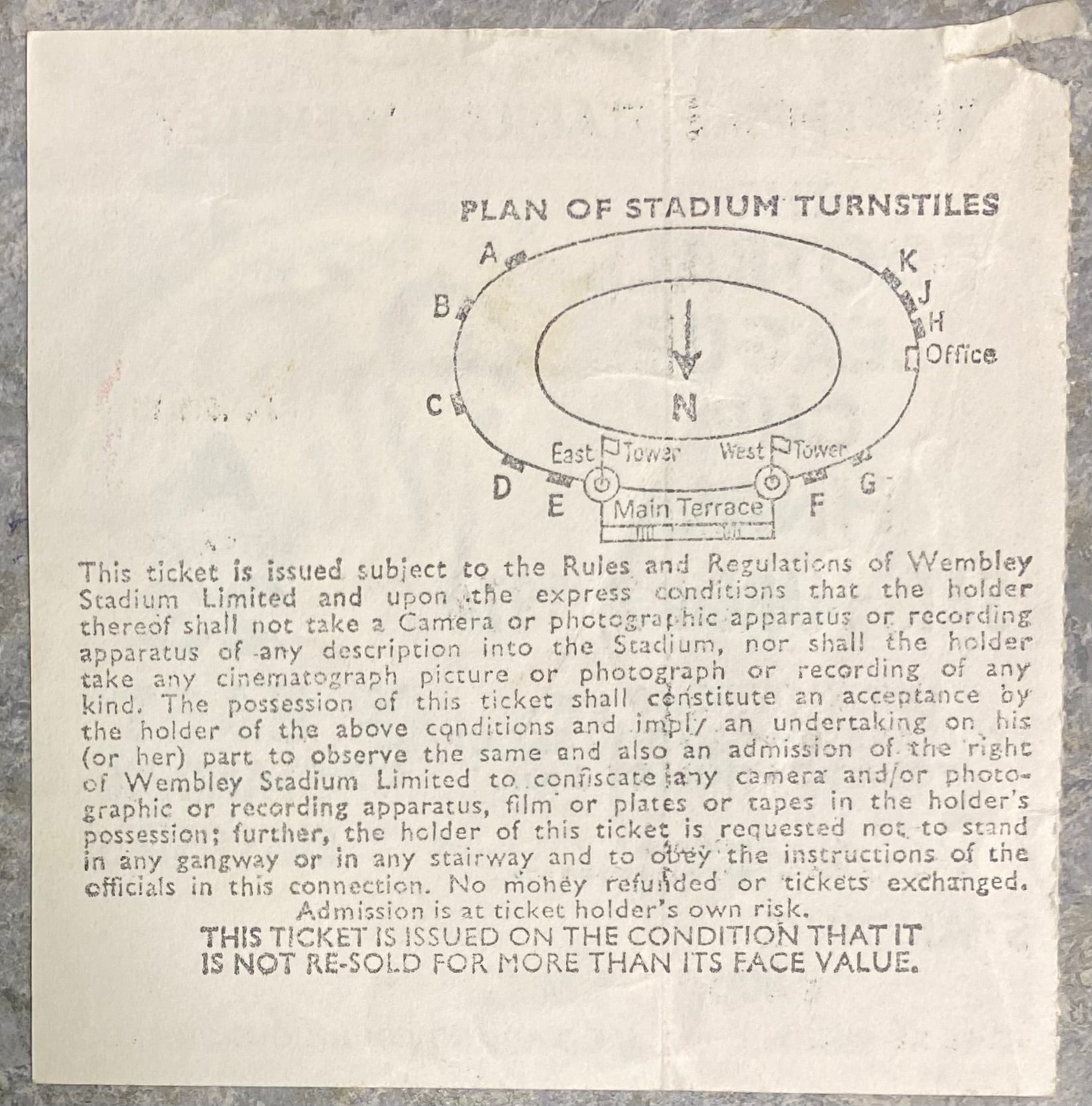 1974 ORIGINAL LEAGUE CUP FINAL TICKET MANCHESTER CITY V WOLVERHAMPTON WANDERERS