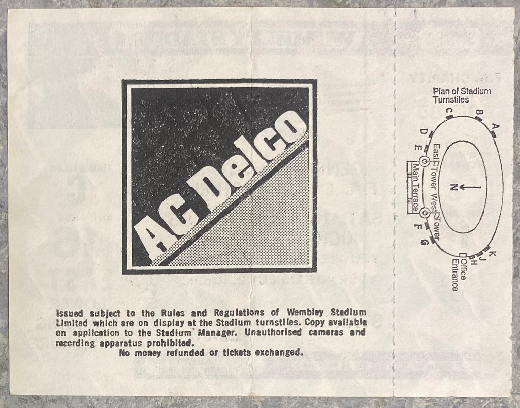 1985 ORIGINAL CHARITY SHIELD UNUSED TICKET MANCHESTER UNITED V EVERTON