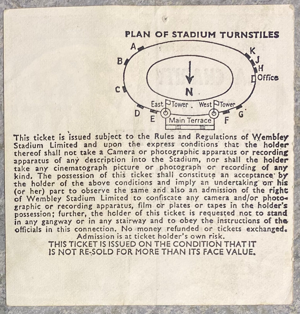 1977 ORIGINAL CHARITY SHIELD TICKET LIVERPOOL V MANCHESTER UNITED