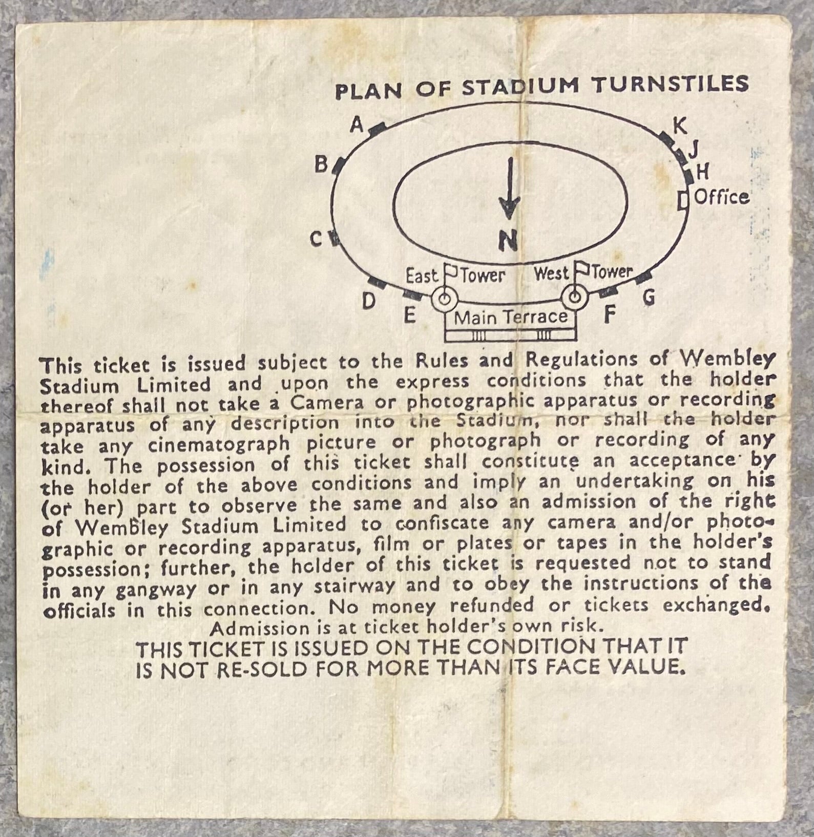 1979 ORIGINAL CHARITY SHIELD TICKET LIVERPOOL V ARSENAL