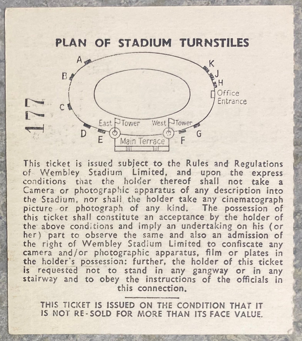 1965 ORIGINAL INTERNATIONAL TICKET ENGLAND V IRELAND