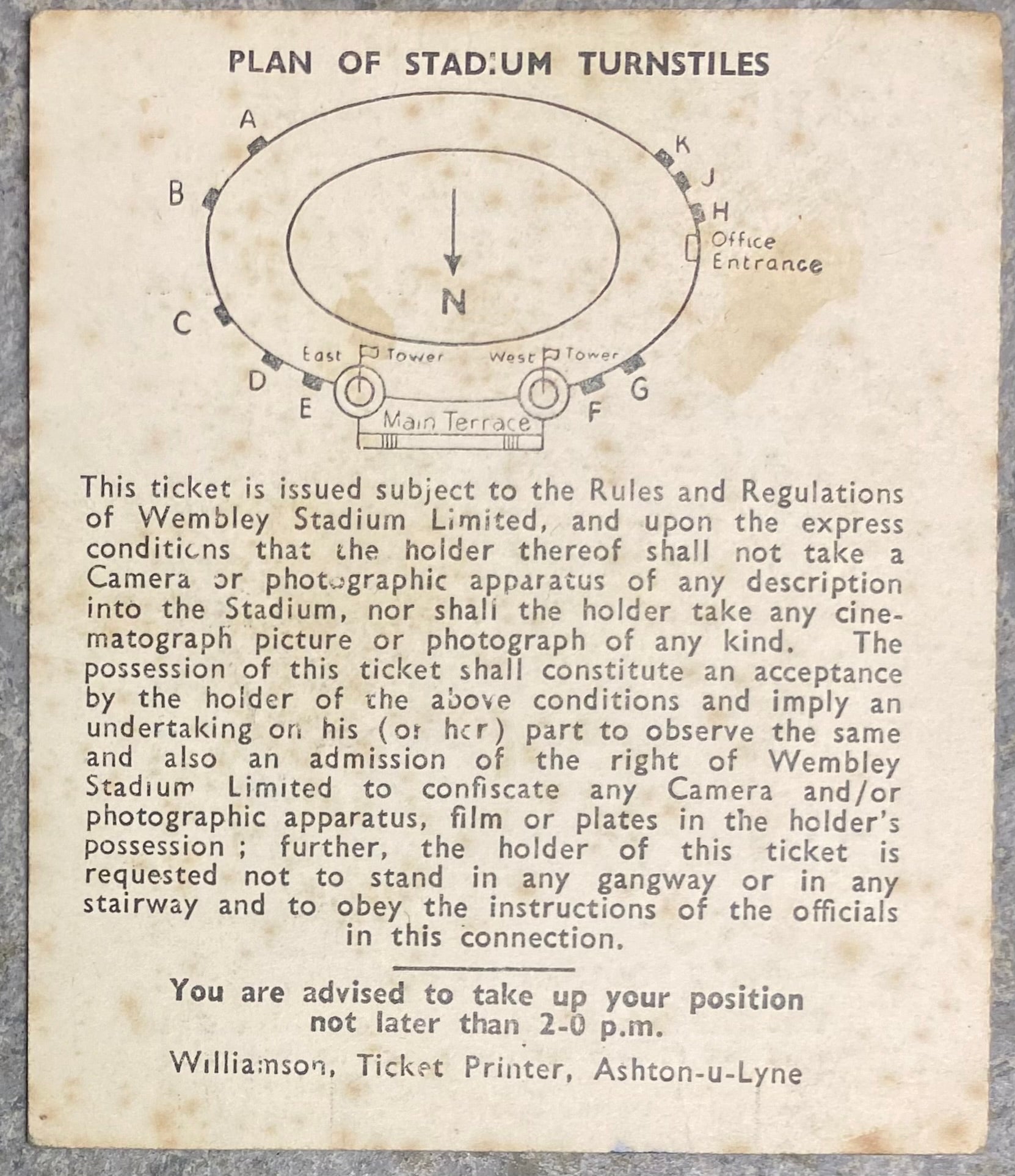 1958 ORIGINAL INTERNATIONAL TICKET ENGLAND V SOVIET UNION