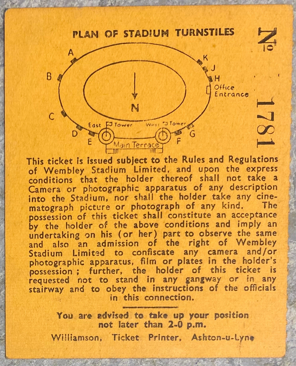 1957 ORIGINAL INTERNATIONAL TICKET ENGLAND V IRELAND