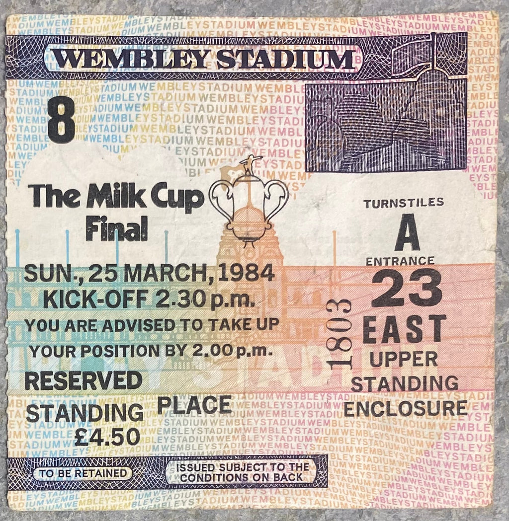 1984 ORIGINAL MILK CUP FINAL TICKET LIVERPOOL V EVERTON