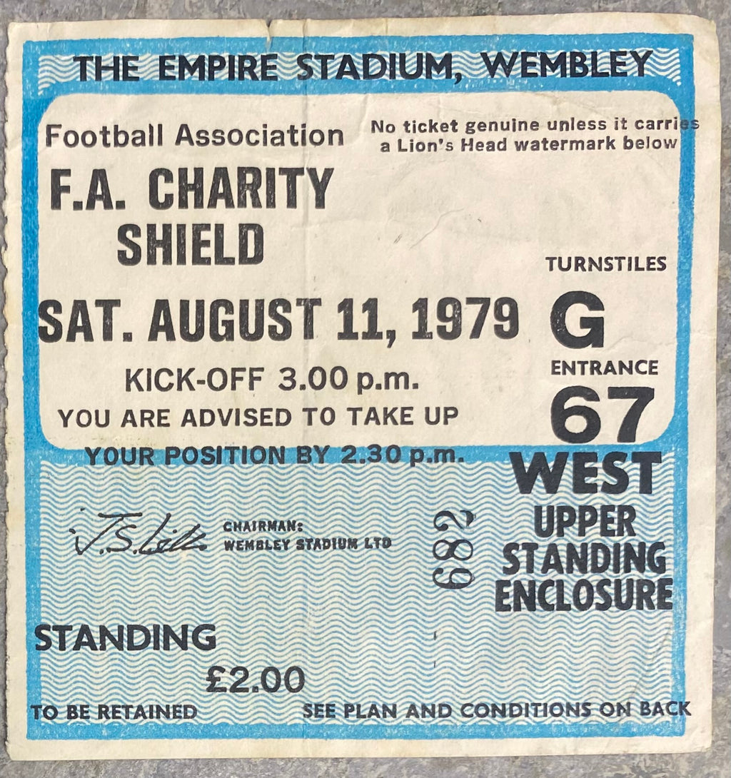 1979 ORIGINAL CHARITY SHIELD TICKET LIVERPOOL V ARSENAL