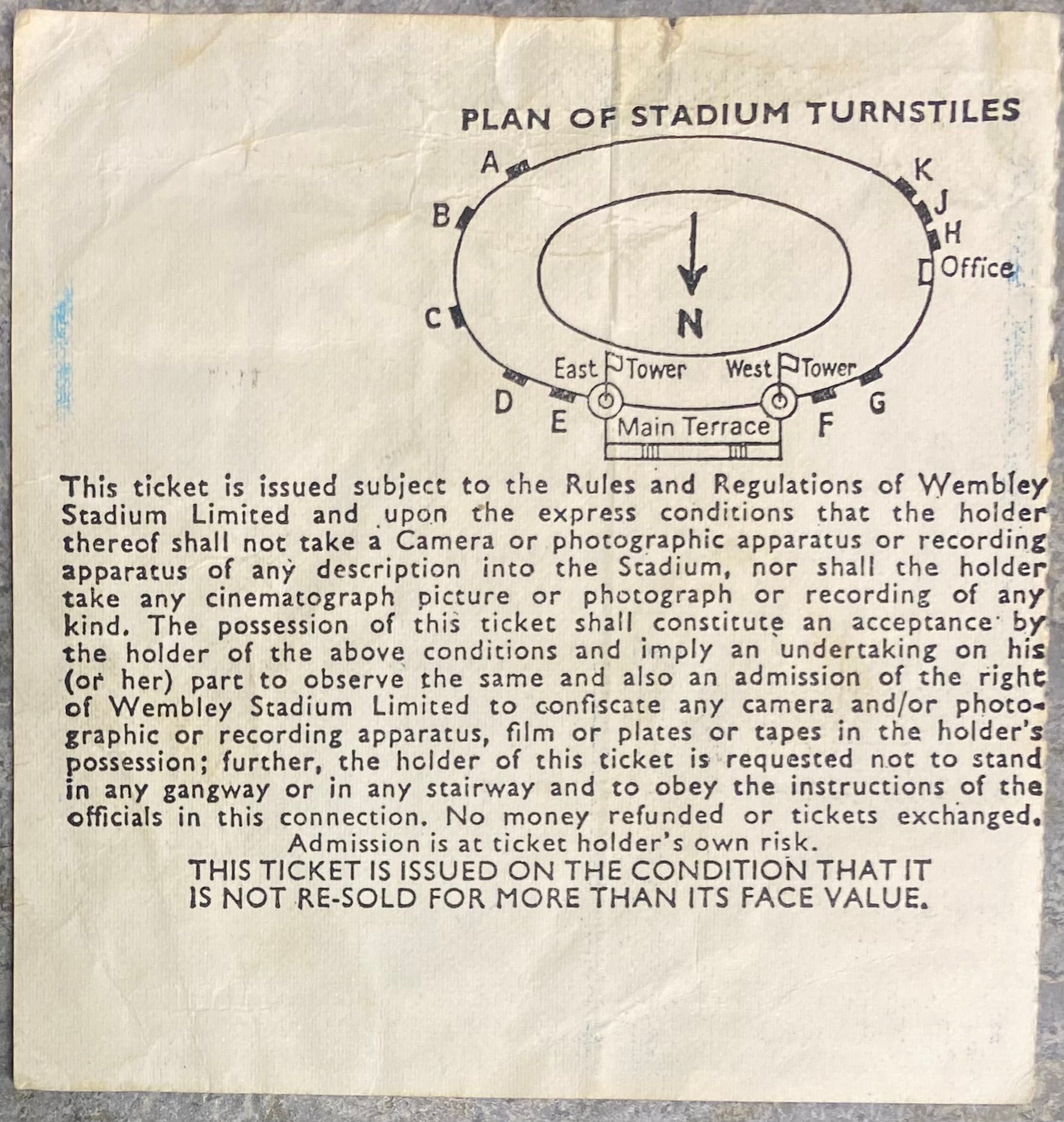 1979 ORIGINAL CHARITY SHIELD TICKET LIVERPOOL V ARSENAL