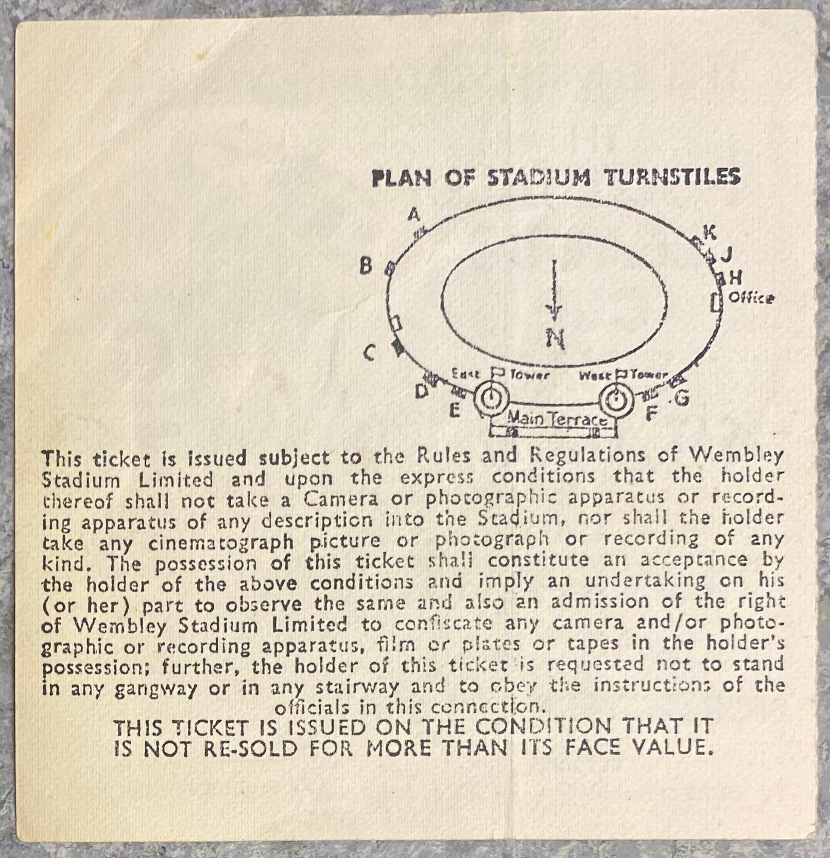 1971 ORIGINAL LEAGUE CUP FINAL TICKET ASTON VILLA V TOTTENHAM HOTSPUR