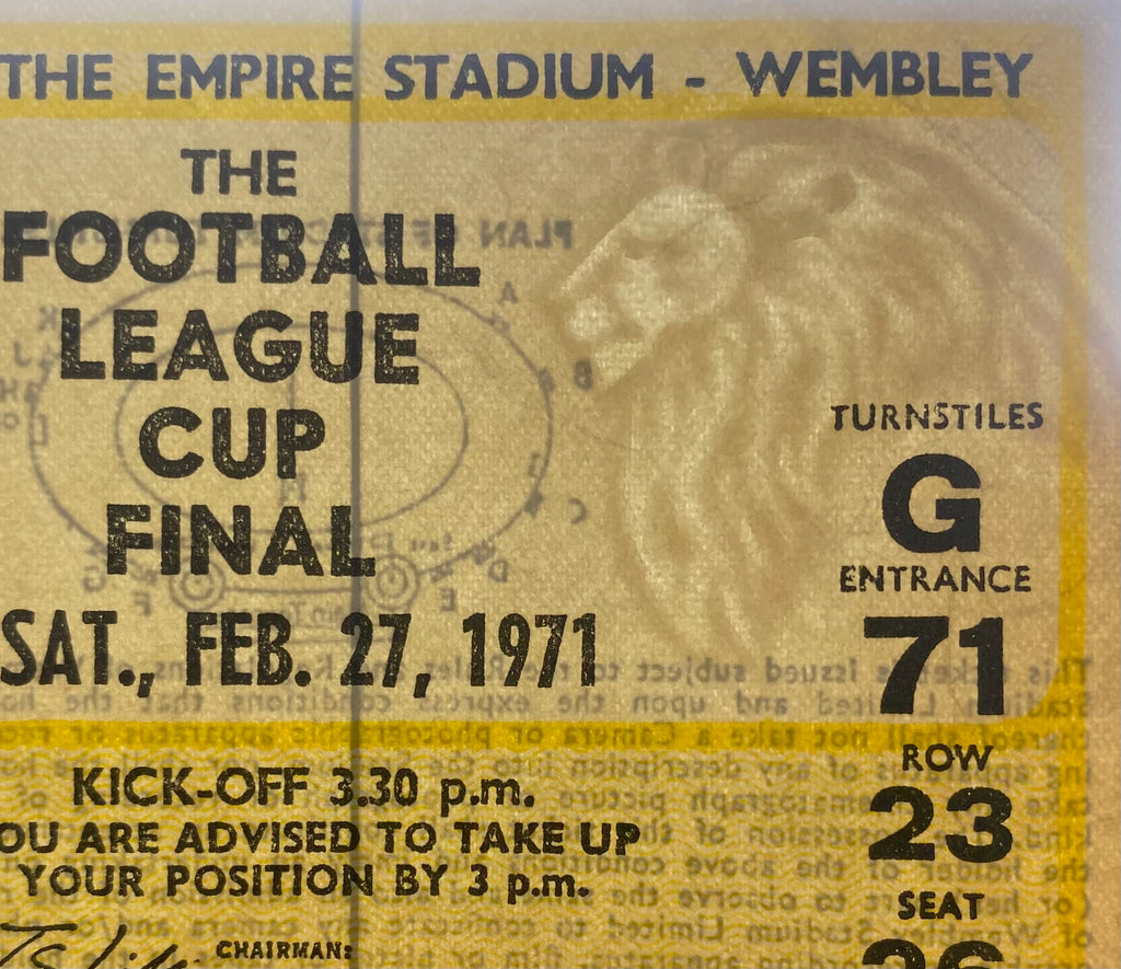 1971 ORIGINAL LEAGUE CUP FINAL TICKET ASTON VILLA V TOTTENHAM HOTSPUR