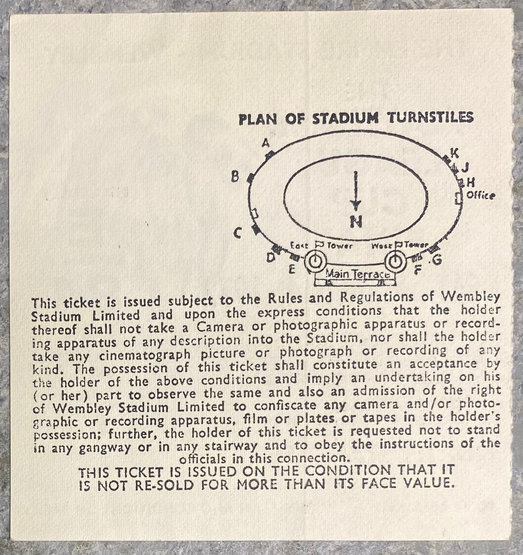 1972 ORIGINAL LEAGUE CUP FINAL TICKET CHELSEA V STOKE CITY