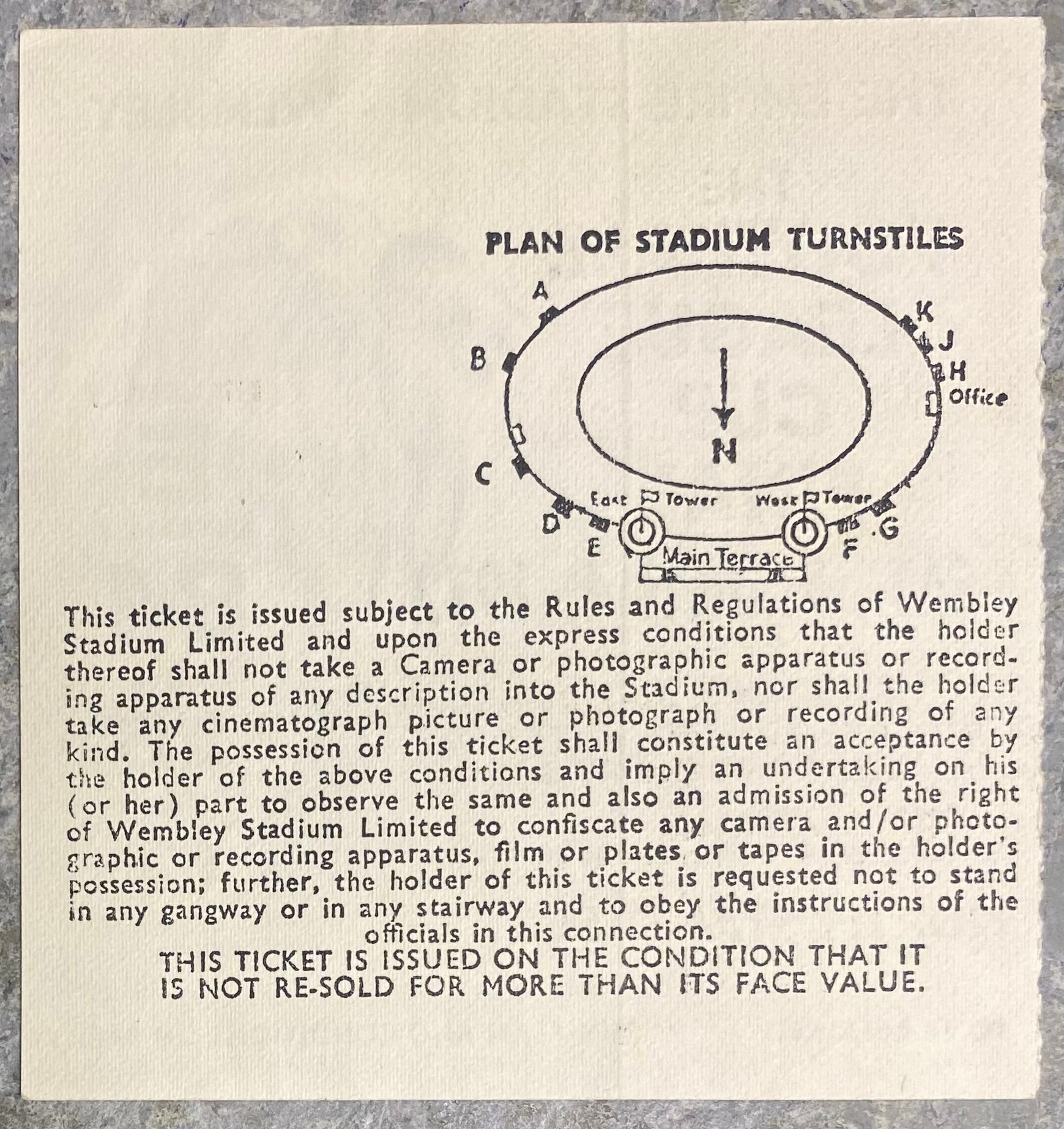 1972 ORIGINAL LEAGUE CUP FINAL TICKET CHELSEA V STOKE CITY