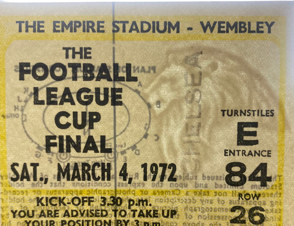 1972 ORIGINAL LEAGUE CUP FINAL TICKET CHELSEA V STOKE CITY