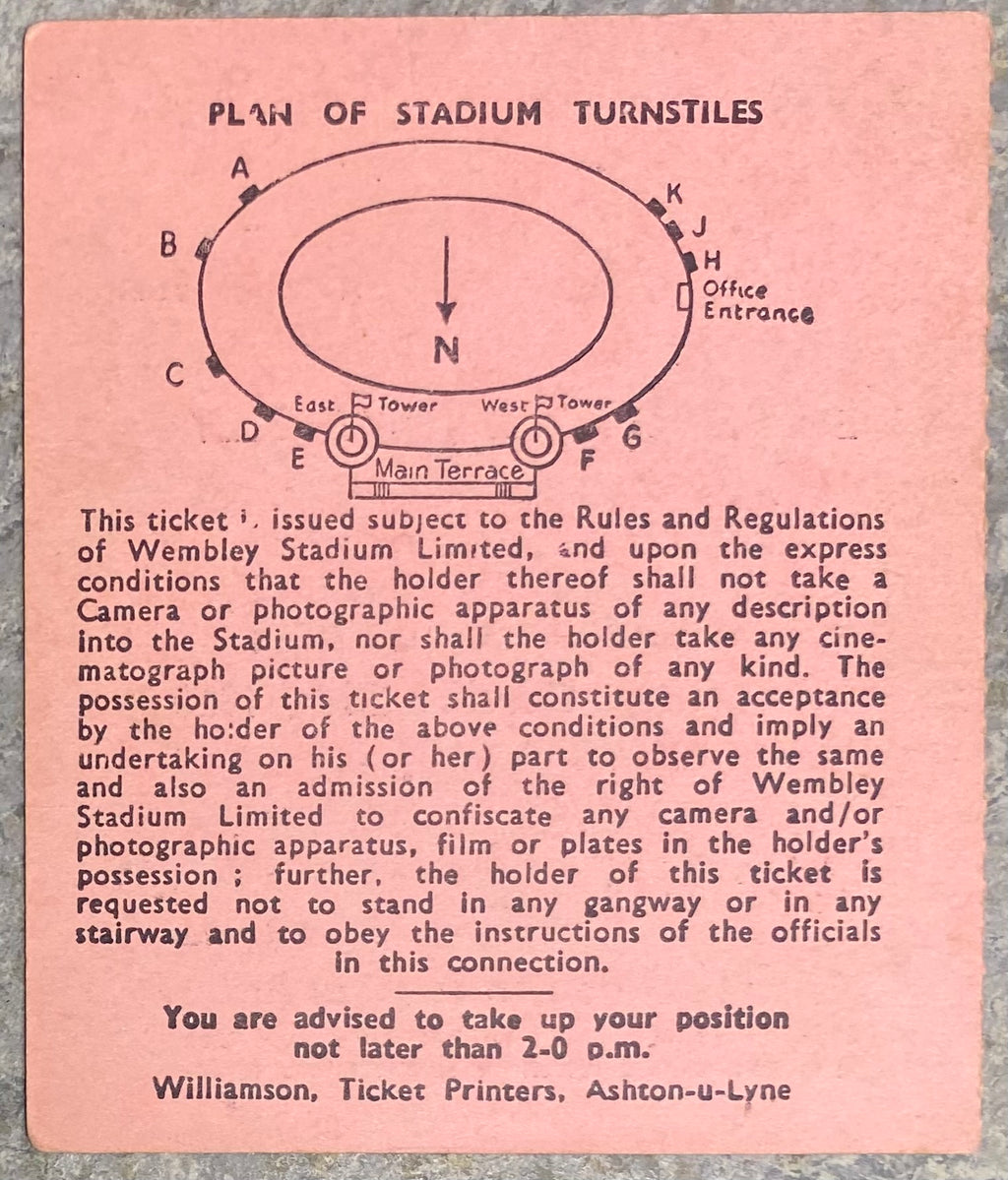 1960 ORIGINAL INTERNATIONAL TICKET ENGLAND V SPAIN