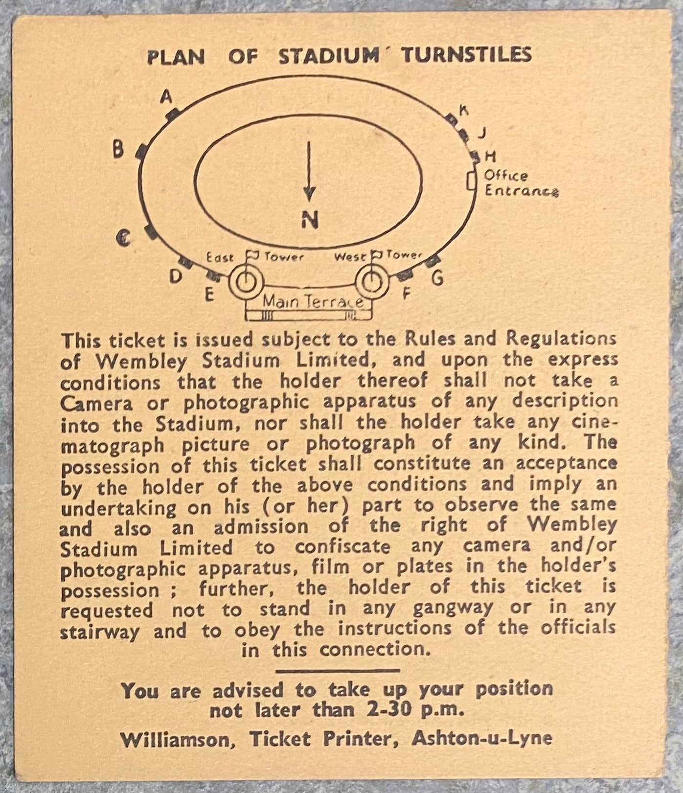 1960 ORIGINAL INTERNATIONAL TICKET ENGLAND V YUGOSLAVIA