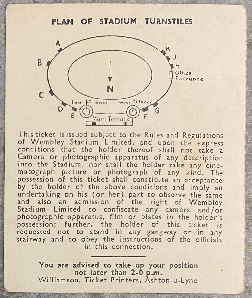 1963 ORIGINAL INTERNATIONAL TICKET ENGLAND V REST OF THE WORLD