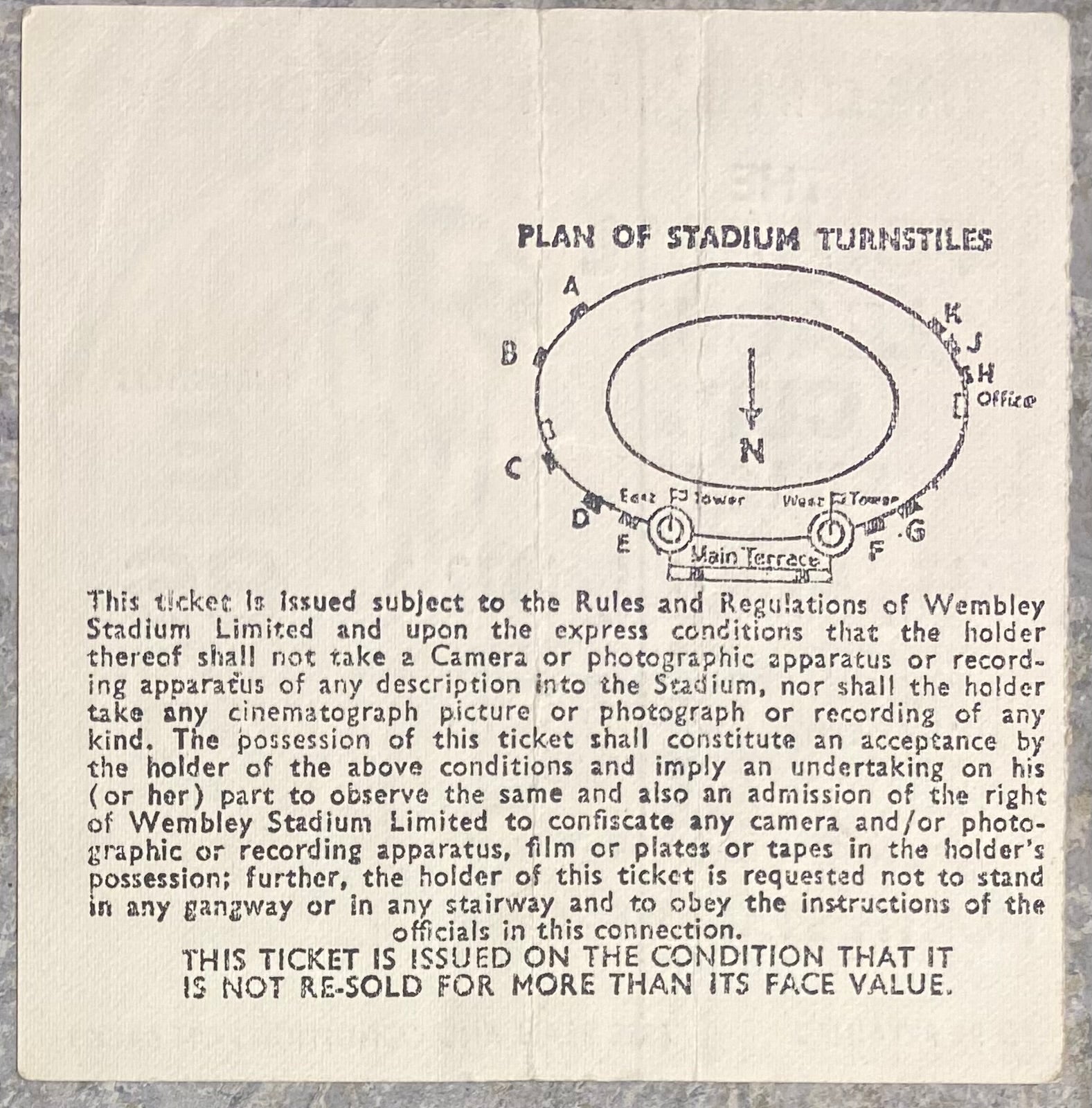 1972 ORIGINAL LEAGUE CUP FINAL TICKET CHELSEA V STOKE CITY
