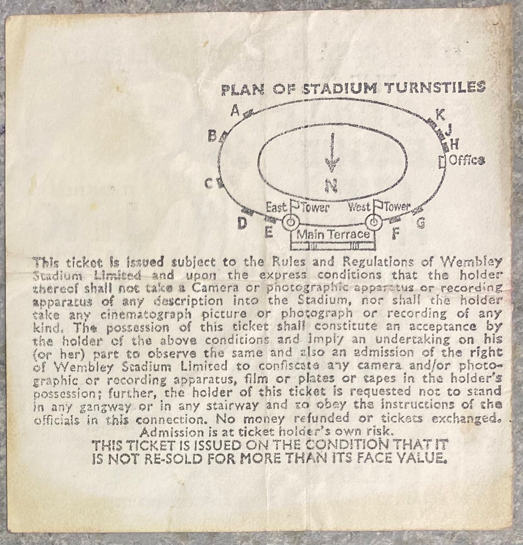 1975 ORIGINAL LEAGUE CUP FINAL TICKET ASTON VILLA V NORWICH CITY