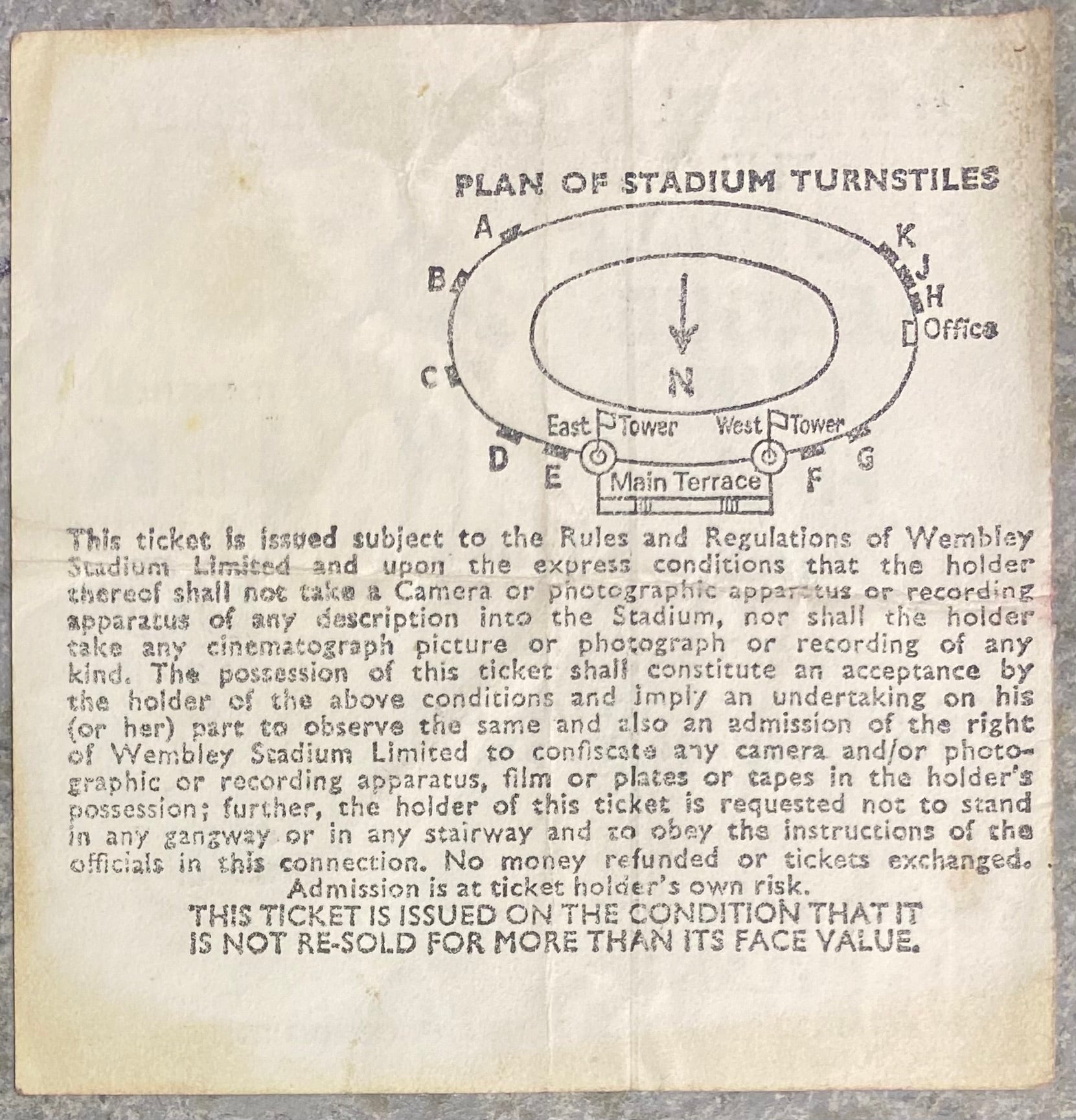 1975 ORIGINAL LEAGUE CUP FINAL TICKET ASTON VILLA V NORWICH CITY