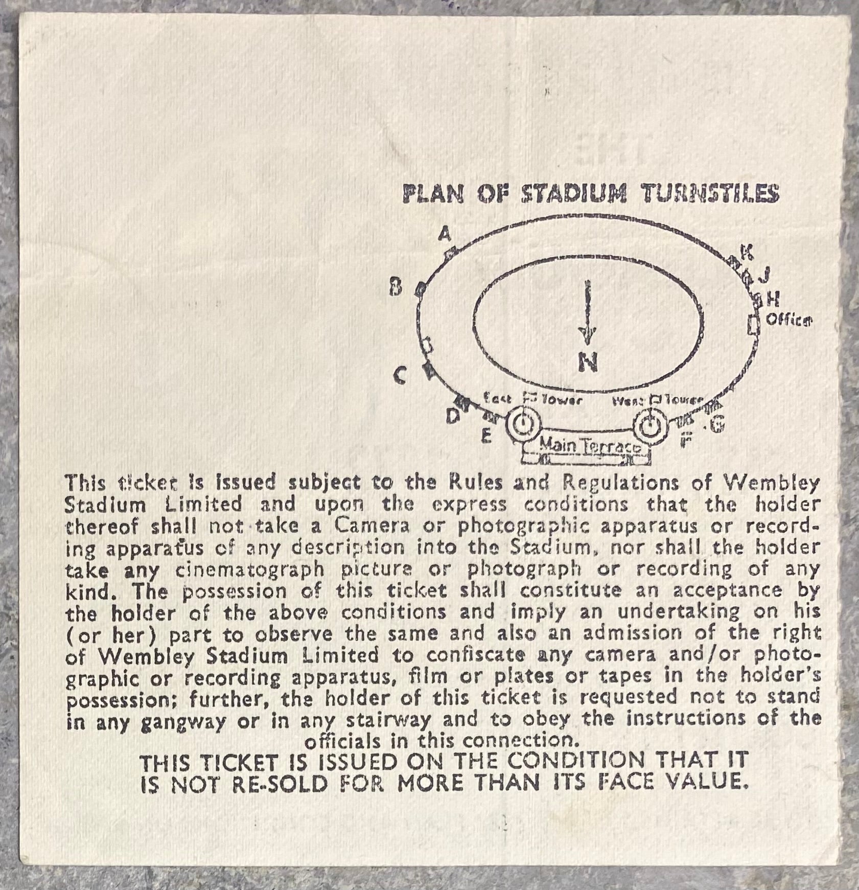 1972 ORIGINAL LEAGUE CUP FINAL TICKET CHELSEA V STOKE CITY