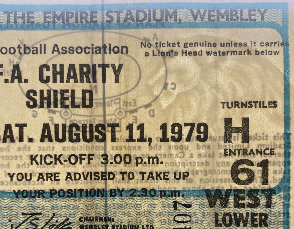 1979 ORIGINAL CHARITY SHIELD TICKET LIVERPOOL V ARSENAL