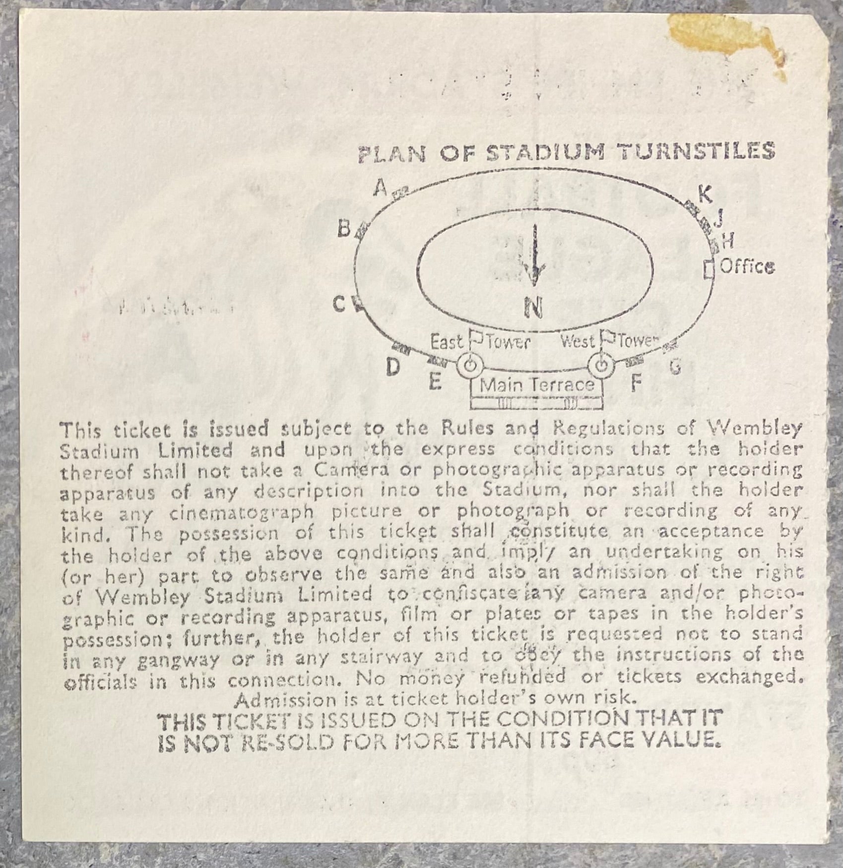 1974 ORIGINAL LEAGUE CUP FINAL TICKET MANCHESTER CITY V WOLVERHAMPTON WANDERERS