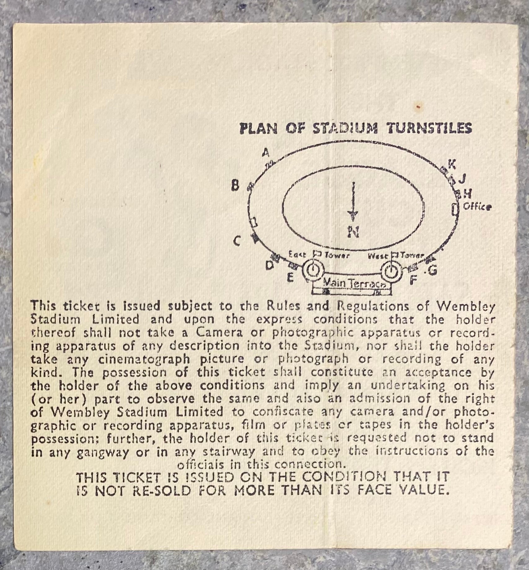 1971 ORIGINAL LEAGUE CUP FINAL TICKET ASTON VILLA V TOTTENHAM HOTSPUR