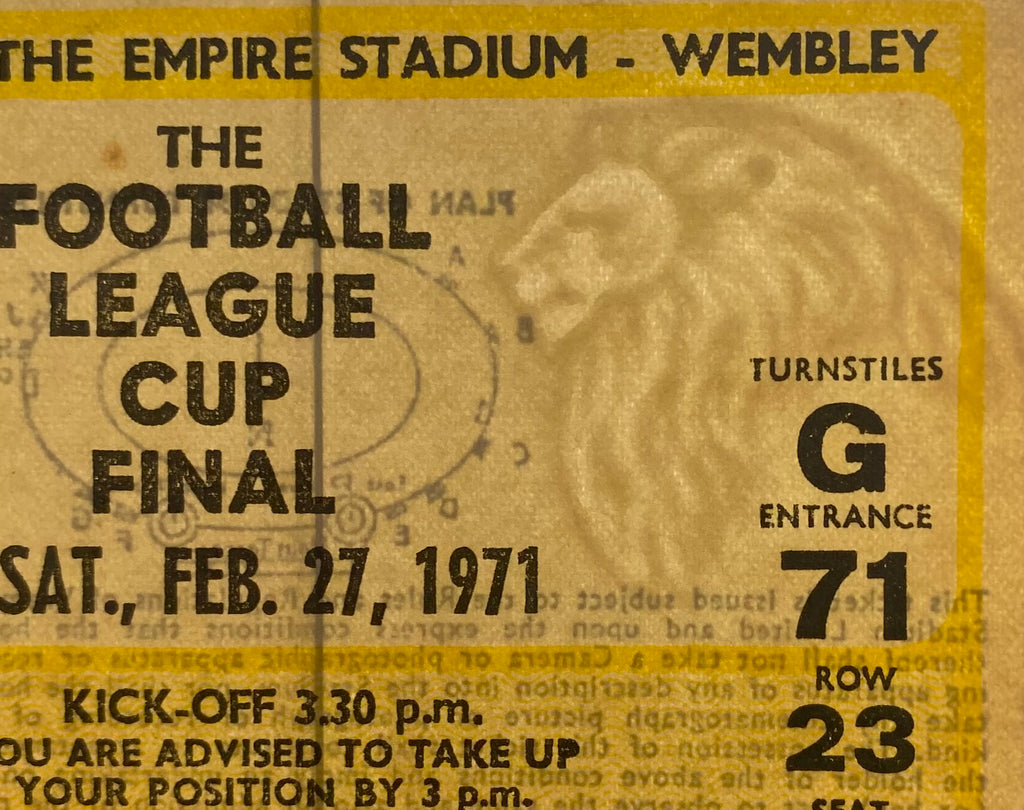 1971 ORIGINAL LEAGUE CUP FINAL TICKET ASTON VILLA V TOTTENHAM HOTSPUR