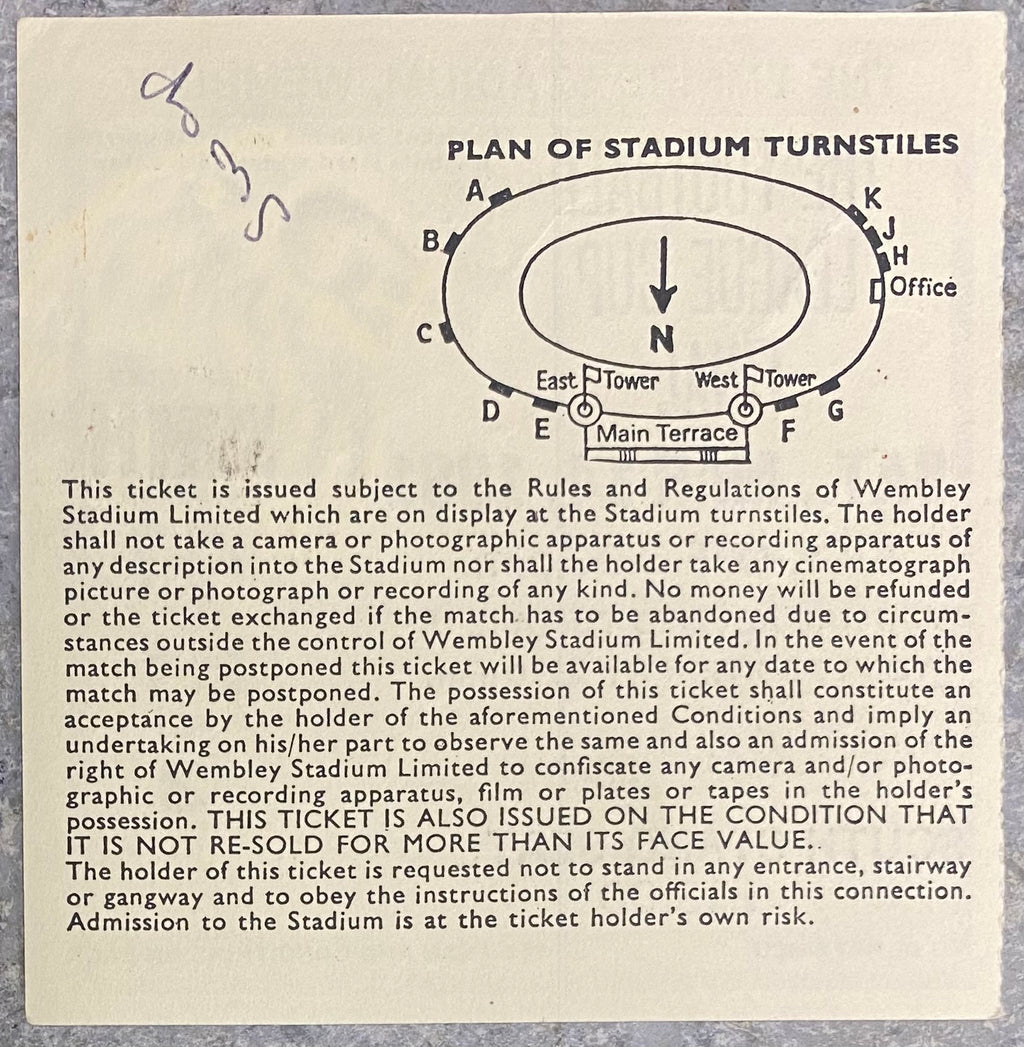 1981 ORIGINAL LEAGUE CUP FINAL TICKET LIVERPOOL V WEST HAM UNITED