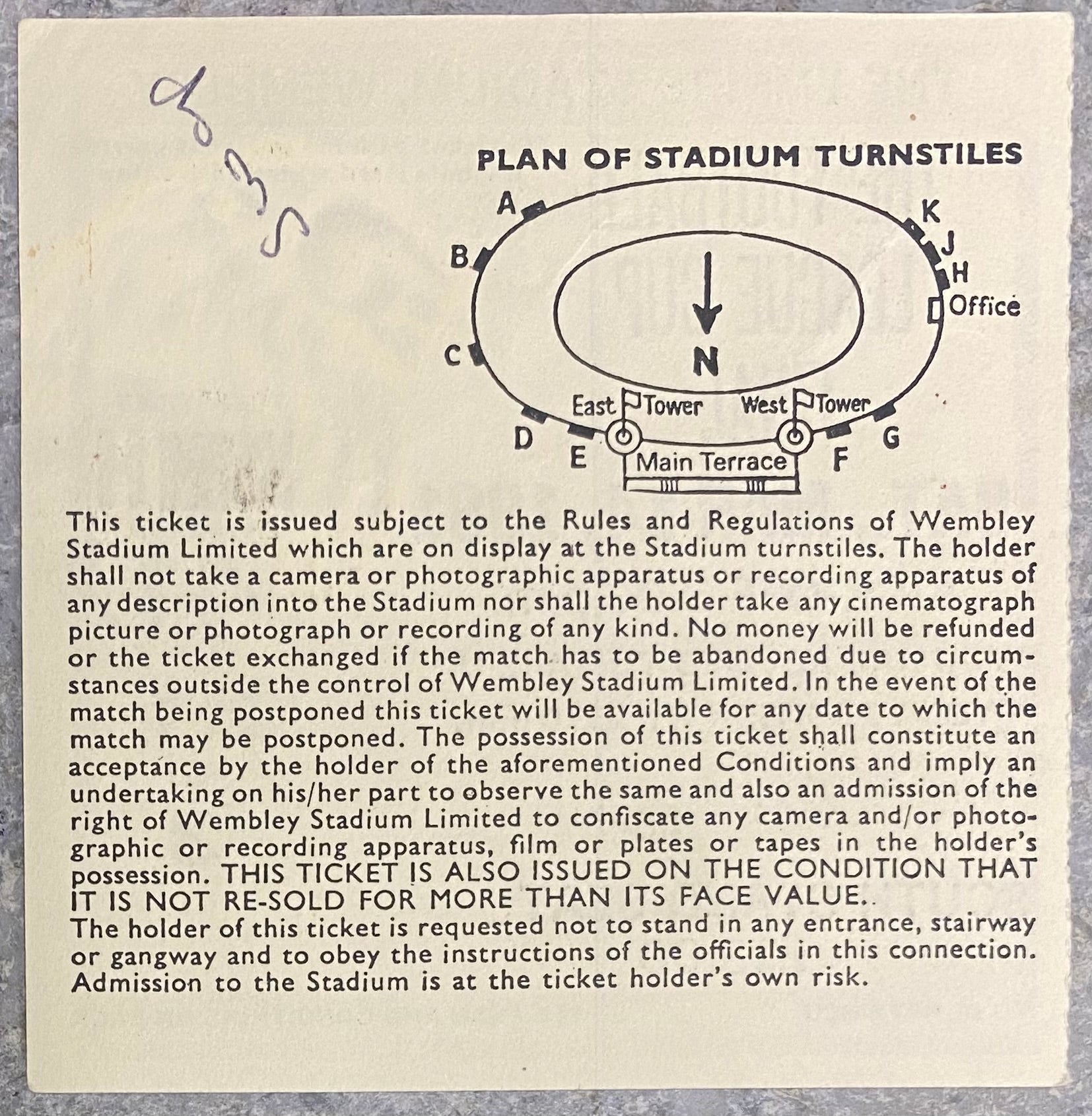 1981 ORIGINAL LEAGUE CUP FINAL TICKET LIVERPOOL V WEST HAM UNITED