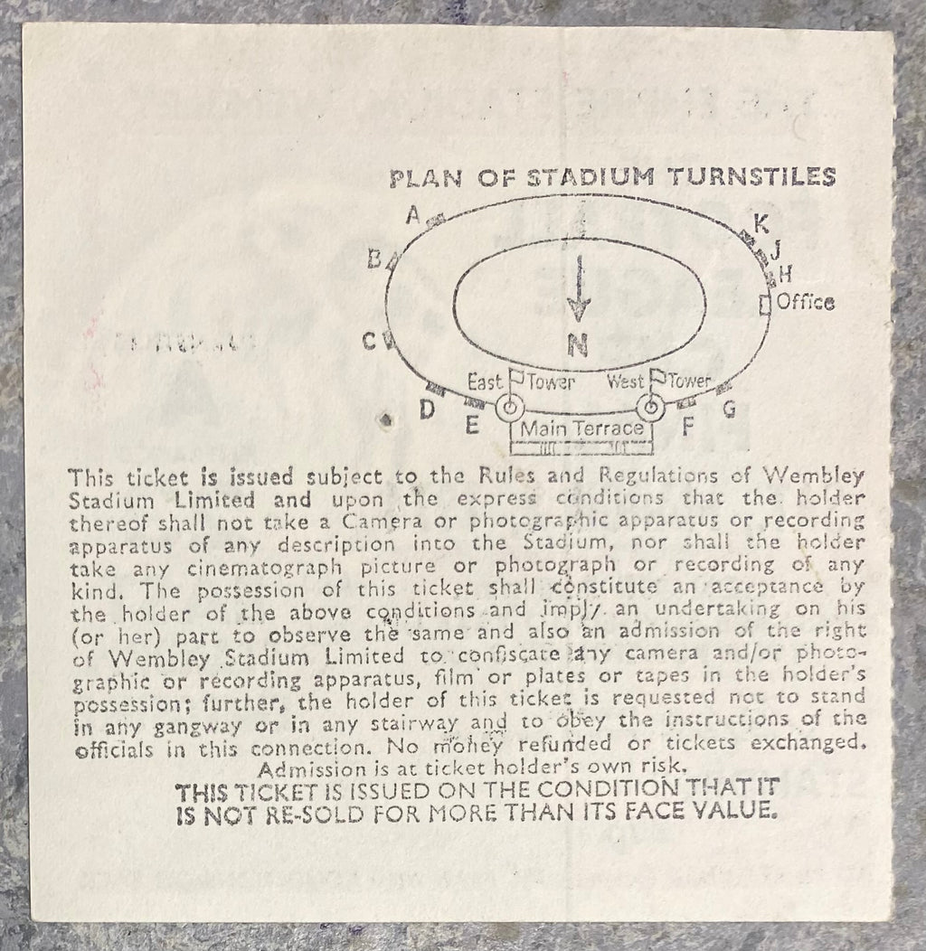 1974 ORIGINAL LEAGUE CUP FINAL TICKET MANCHESTER CITY V WOLVERHAMPTON WANDERERS