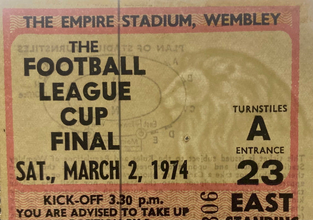 1974 ORIGINAL LEAGUE CUP FINAL TICKET MANCHESTER CITY V WOLVERHAMPTON WANDERERS