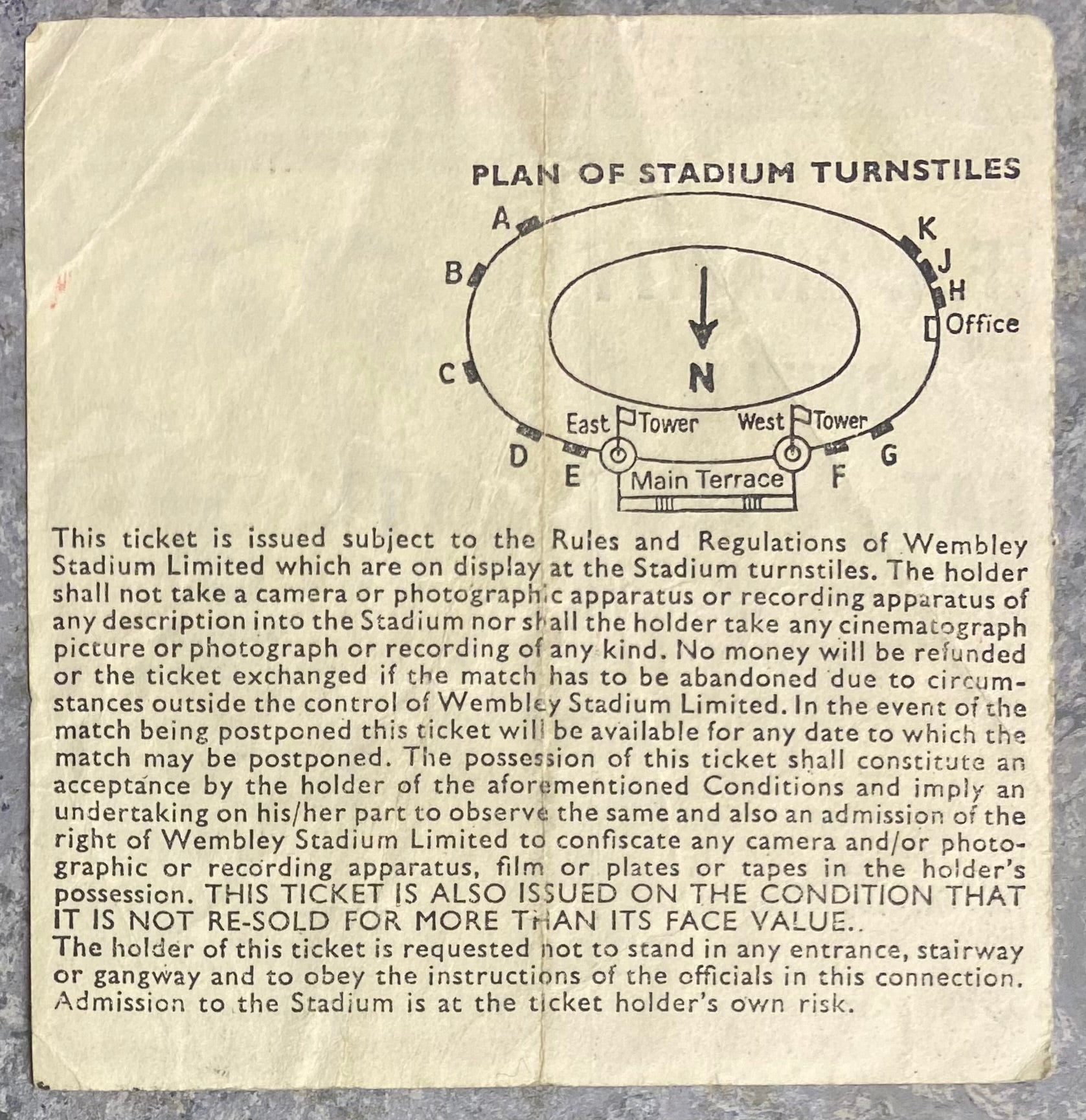 1981 ORIGINAL CHARITY SHIELD TICKET ASTON VILLA V TOTTENHAM HOTSPUR