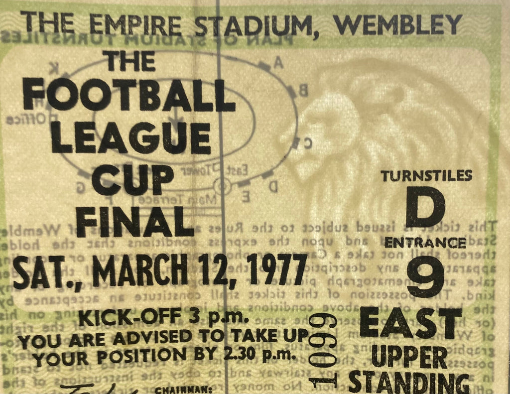 1977 ORIGINAL LEAGUE CUP FINAL TICKET ASTON VILLA V EVERTON