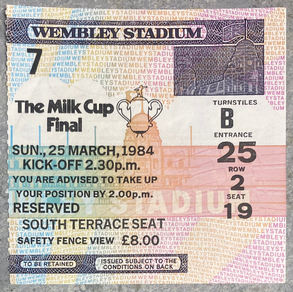 1984 ORIGINAL MILK CUP FINAL TICKET LIVERPOOL V EVERTON