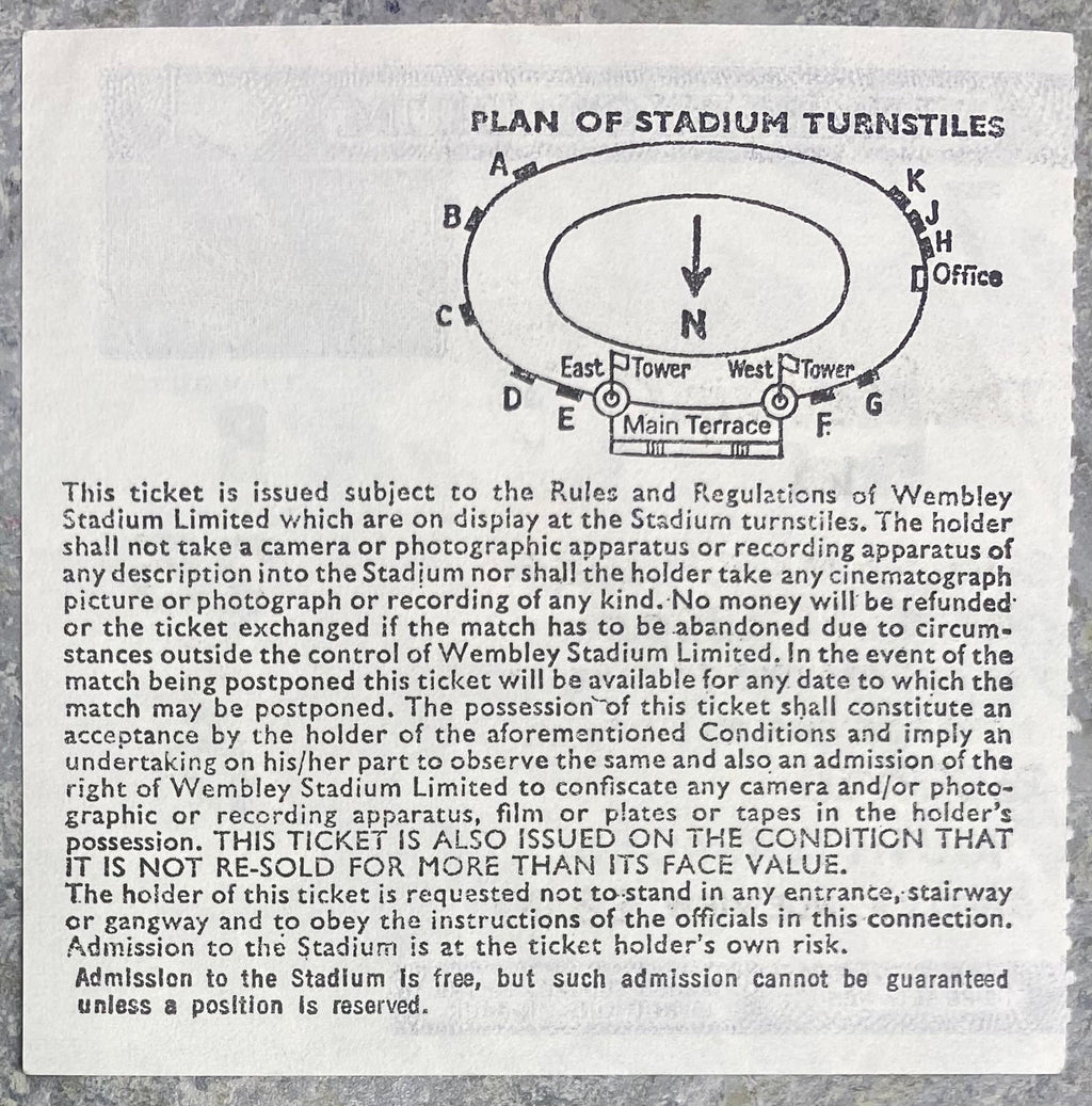 1984 ORIGINAL MILK CUP FINAL TICKET LIVERPOOL V EVERTON
