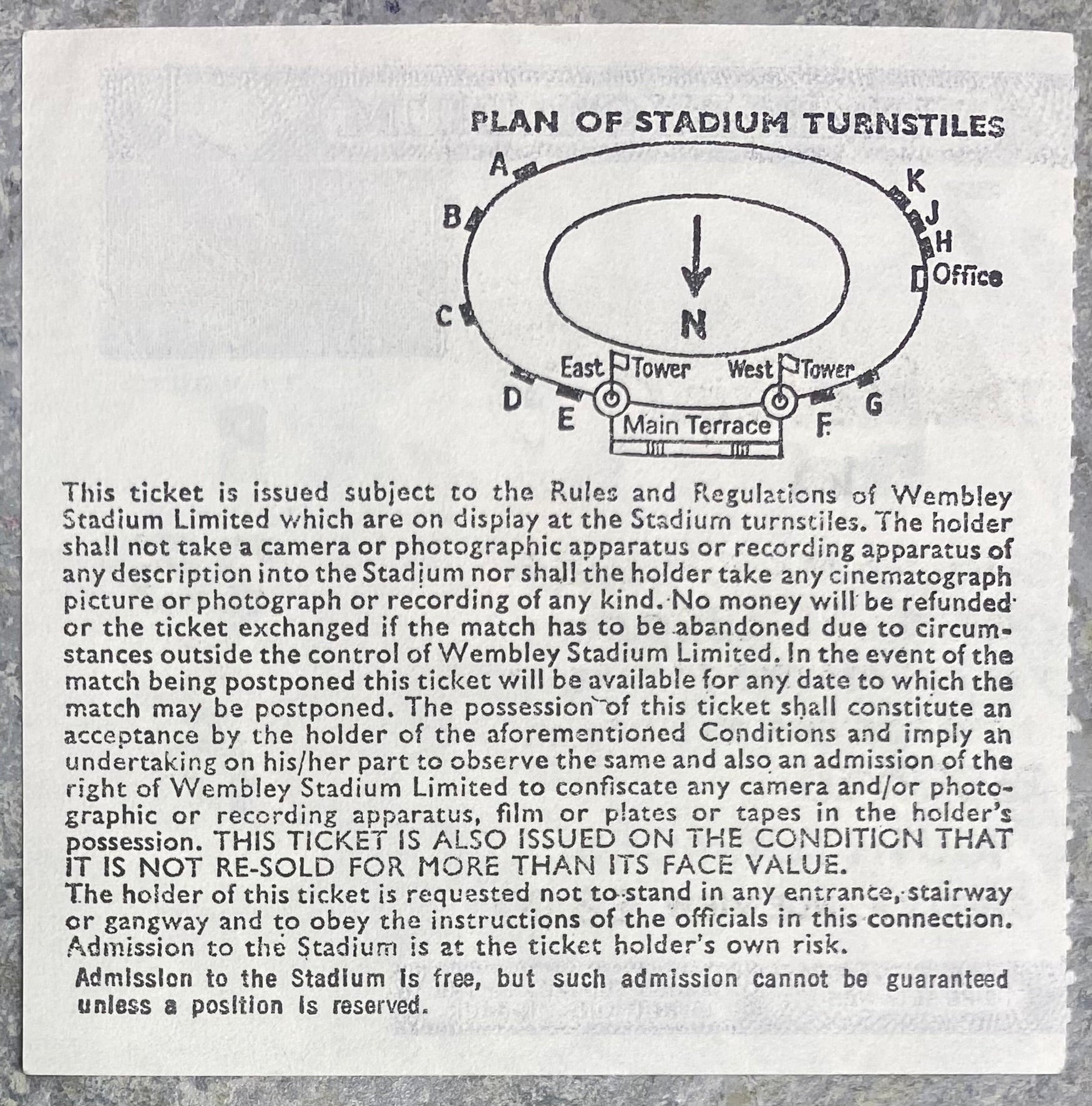 1984 ORIGINAL MILK CUP FINAL TICKET LIVERPOOL V EVERTON