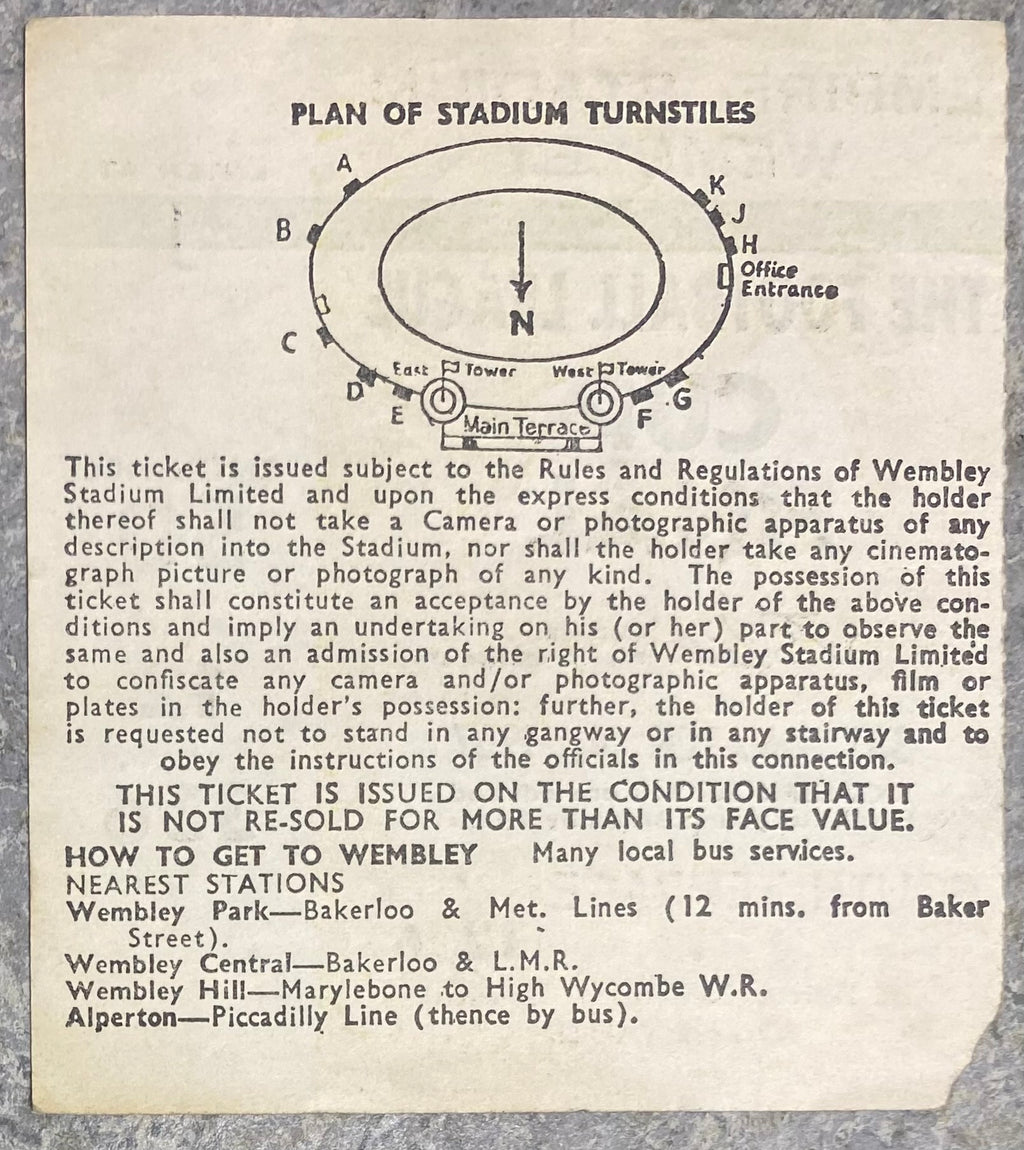 1967 ORIGINAL LEAGUE CUP FINAL TICKET QUEENS PARK RANGERS V WEST BROMWICH ALBION