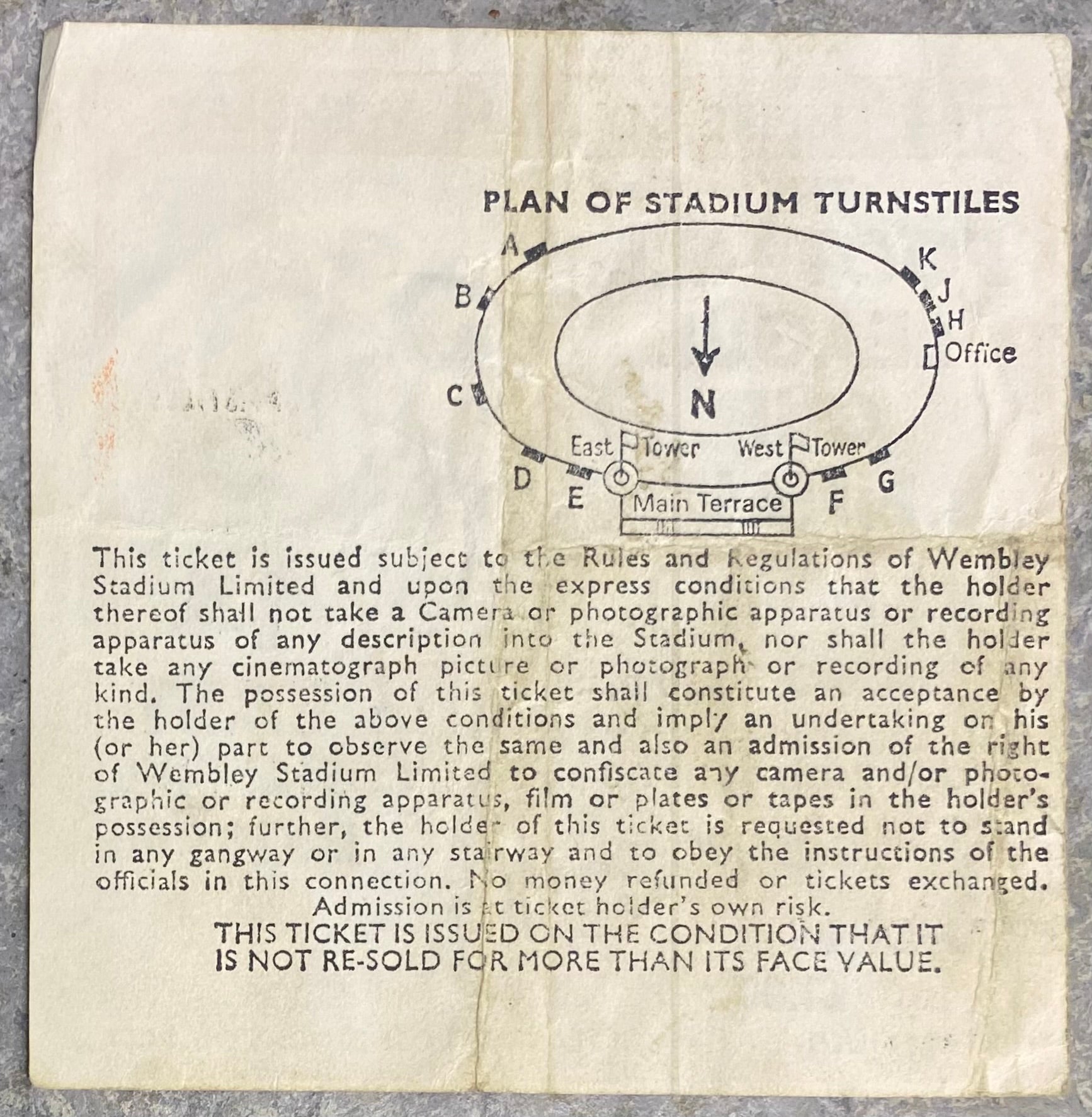 1975 ORIGINAL LEAGUE CUP FINAL TICKET ASTON VILLA V NORWICH CITY