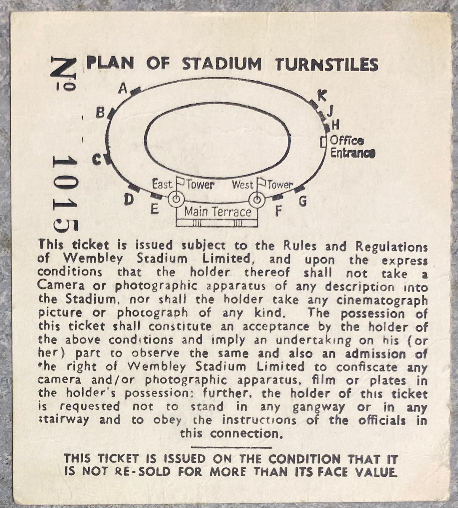 1968 ORIGINAL LEAGUE CUP FINAL TICKET LEEDS UNITED V ARSENAL