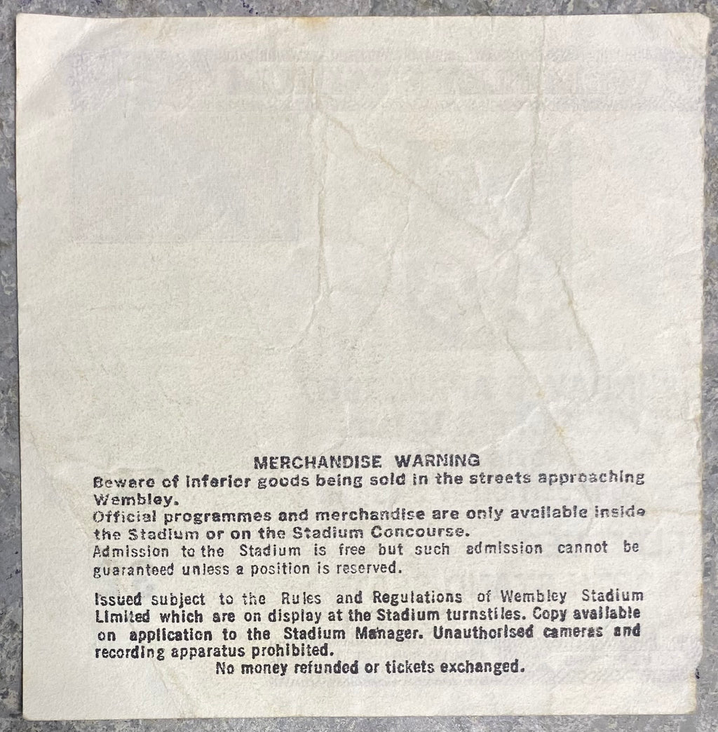 1987 ORIGINAL LITTLEWOODS CUP FINAL TICKET LIVERPOOL V ARSENAL