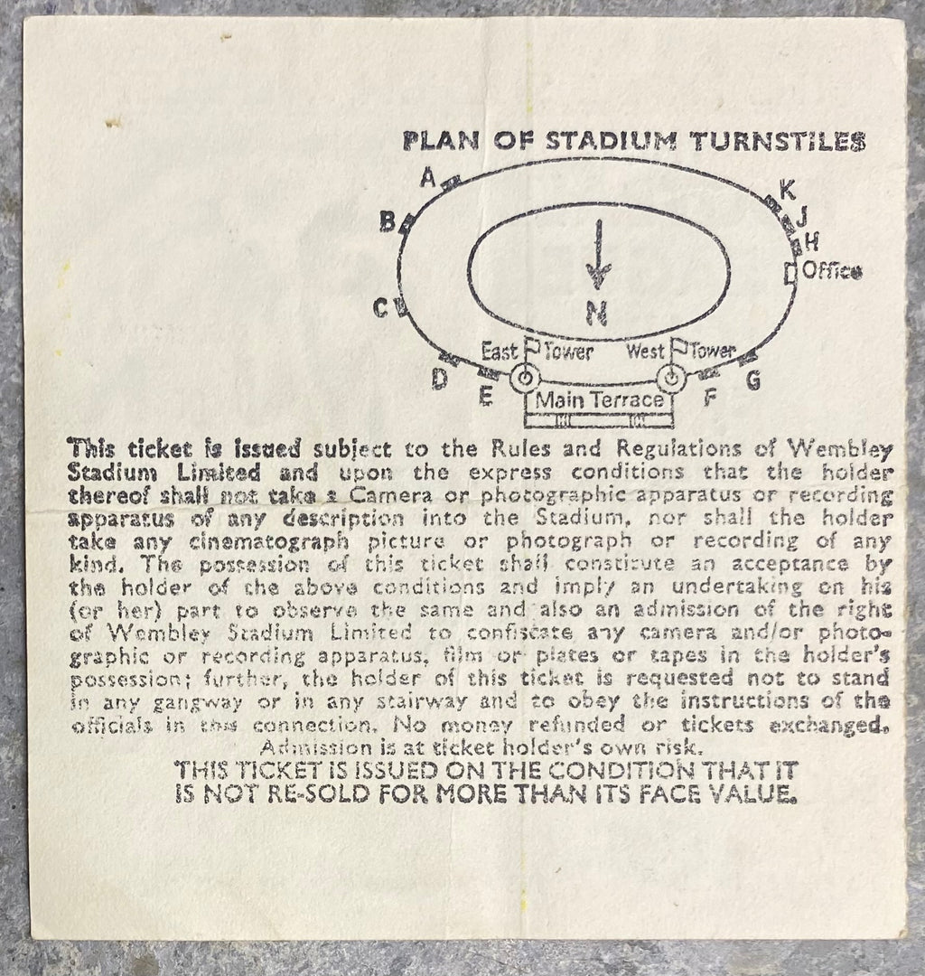 1975 ORIGINAL LEAGUE CUP FINAL TICKET ASTON VILLA V NORWICH CITY