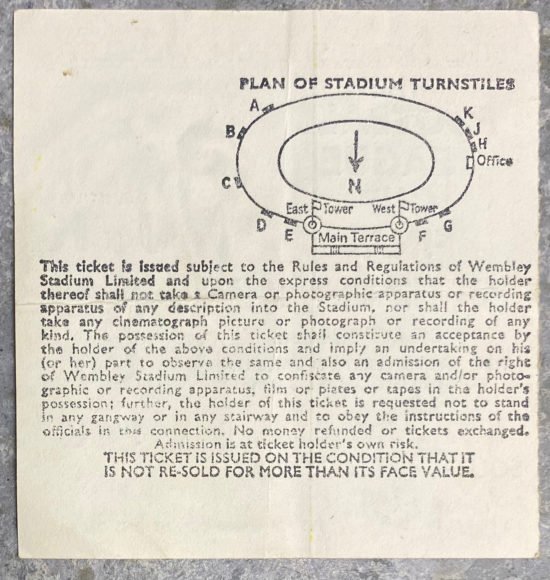 1975 ORIGINAL LEAGUE CUP FINAL TICKET ASTON VILLA V NORWICH CITY