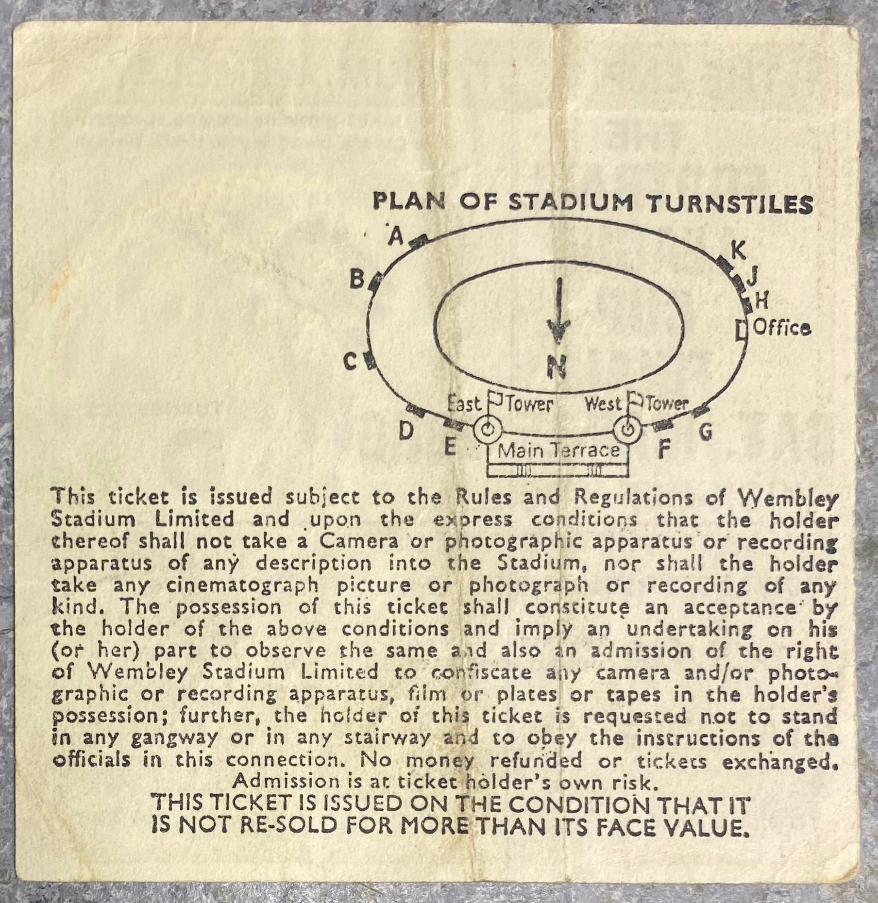 1980 ORIGINAL LEAGUE CUP FINAL TICKET NOTTINGHAM FOREST V WOLVERHAMPTON WANDERERS