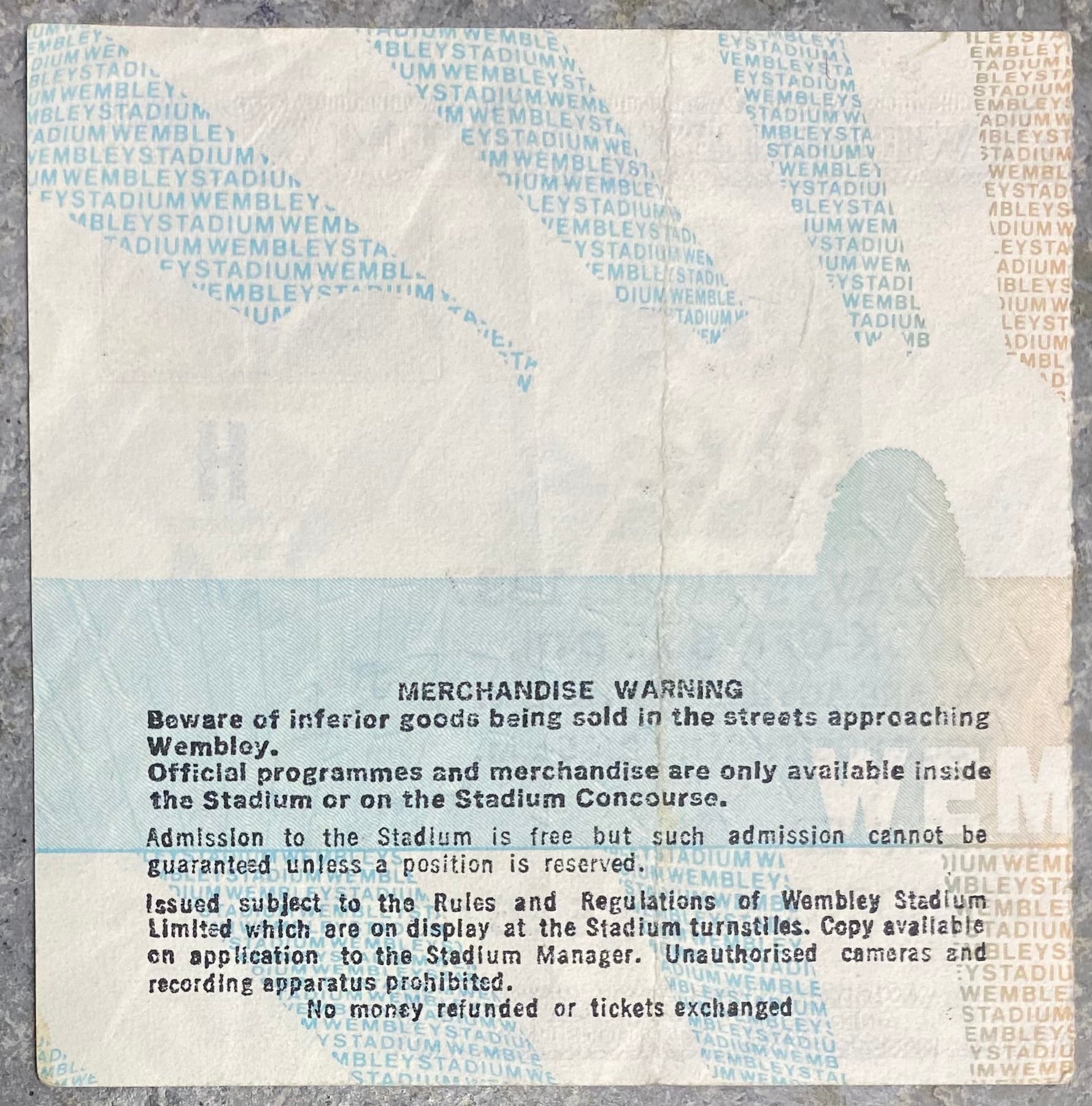 1987 ORIGINAL LITTLEWOODS CUP FINAL TICKET LIVERPOOL V ARSENAL