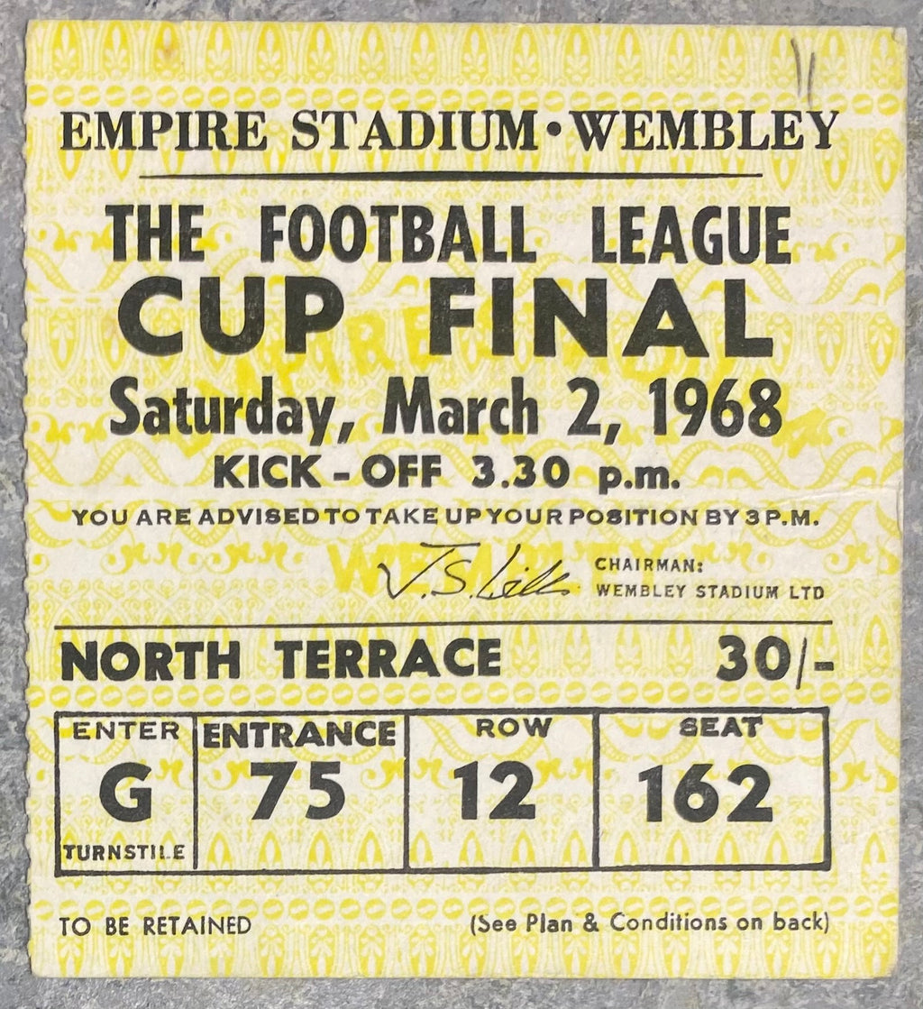 1968 ORIGINAL LEAGUE CUP FINAL TICKET LEEDS UNITED V ARSENAL