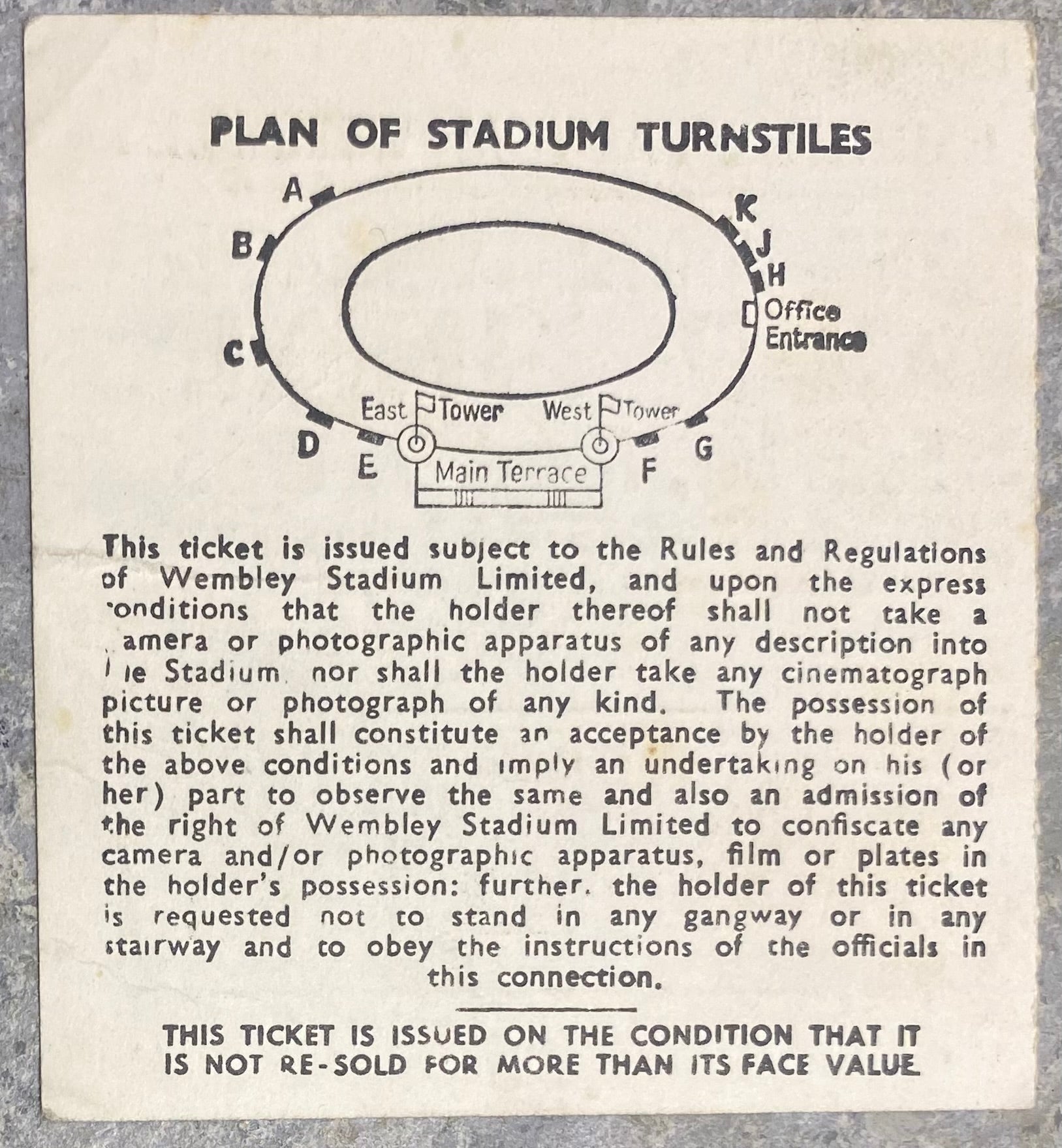 1968 ORIGINAL LEAGUE CUP FINAL TICKET LEEDS UNITED V ARSENAL