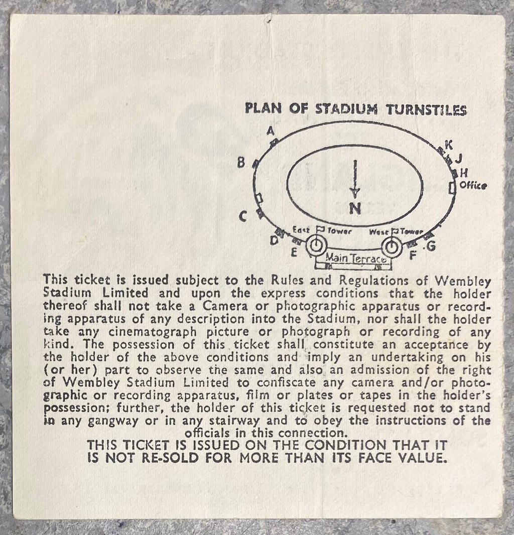 1971 ORIGINAL BRITISH HOME CHAMPIONSHIPS TICKET ENGLAND V WALES