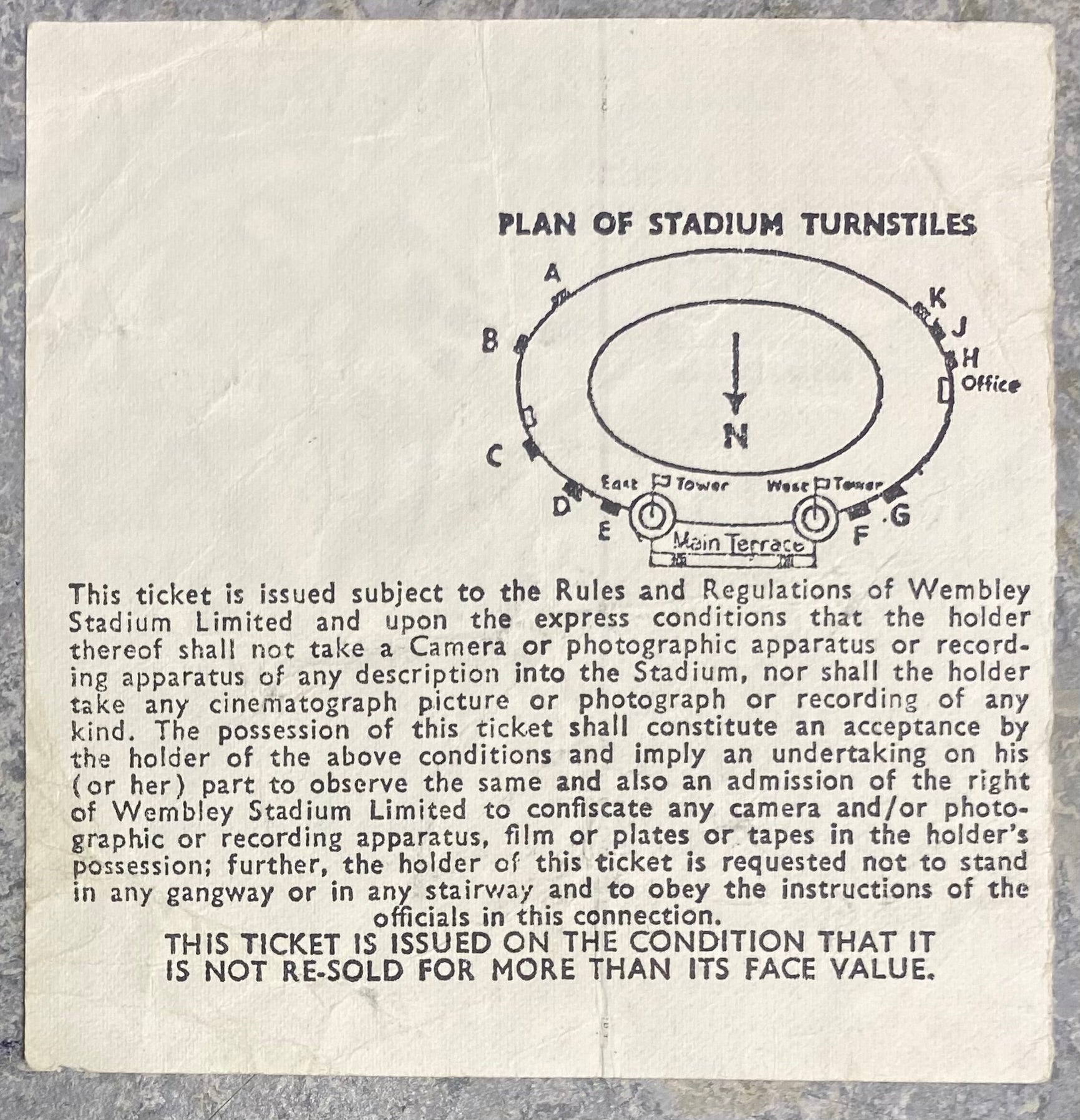 1972 ORIGINAL BRITISH HOME CHAMPIONSHIPS TICKET ENGLAND V NORTHERN IRELAND