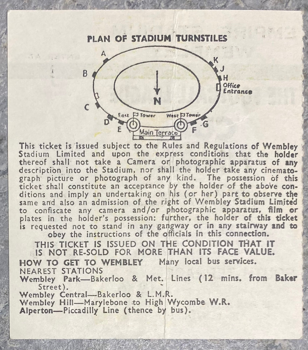 1967 ORIGINAL LEAGUE CUP FINAL TICKET QUEENS PARK RANGERS V WEST BROMWICH ALBION